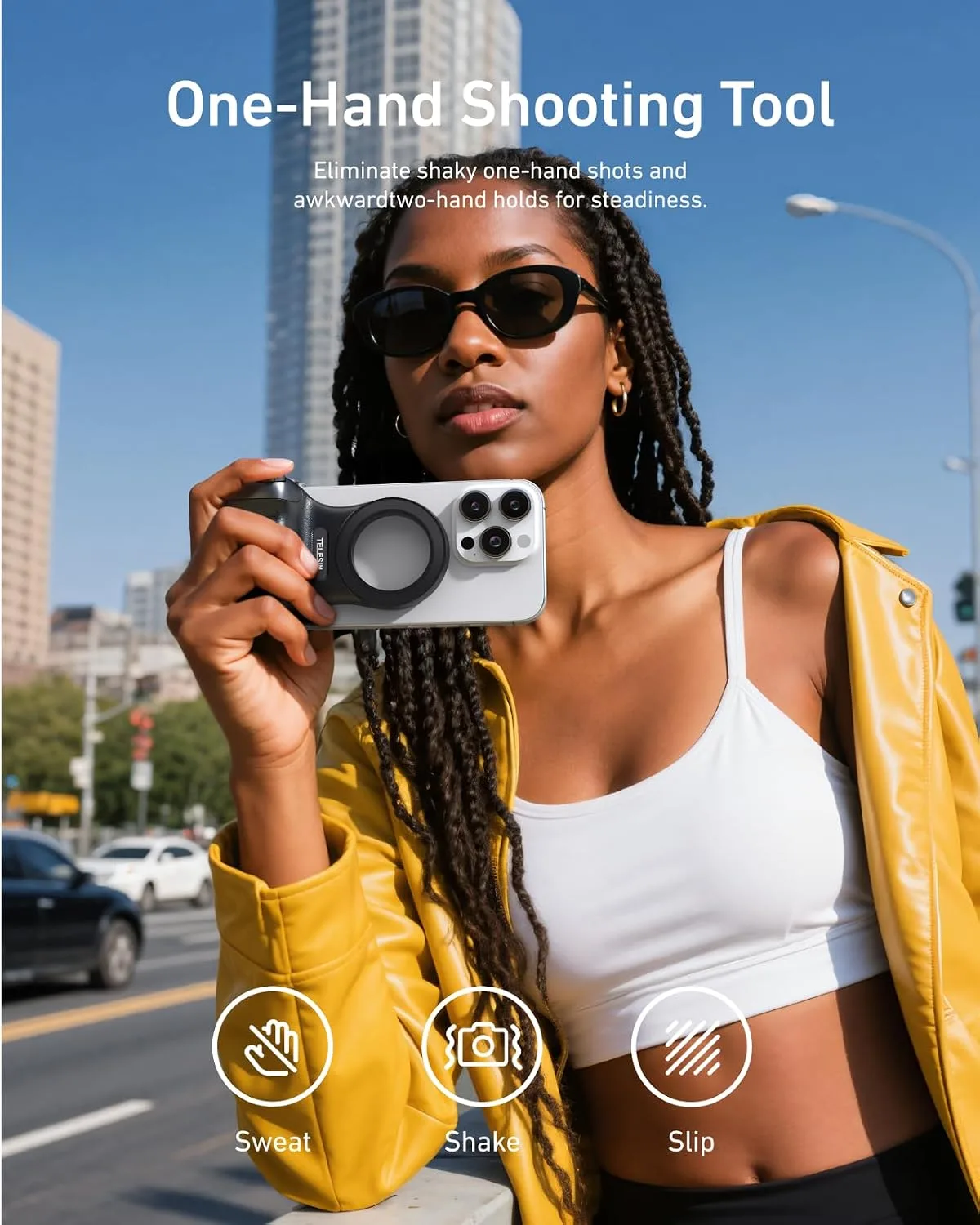TELESIN Magnetic Phone Camera DSLR Style Grip for Magsafe iPhone & Android