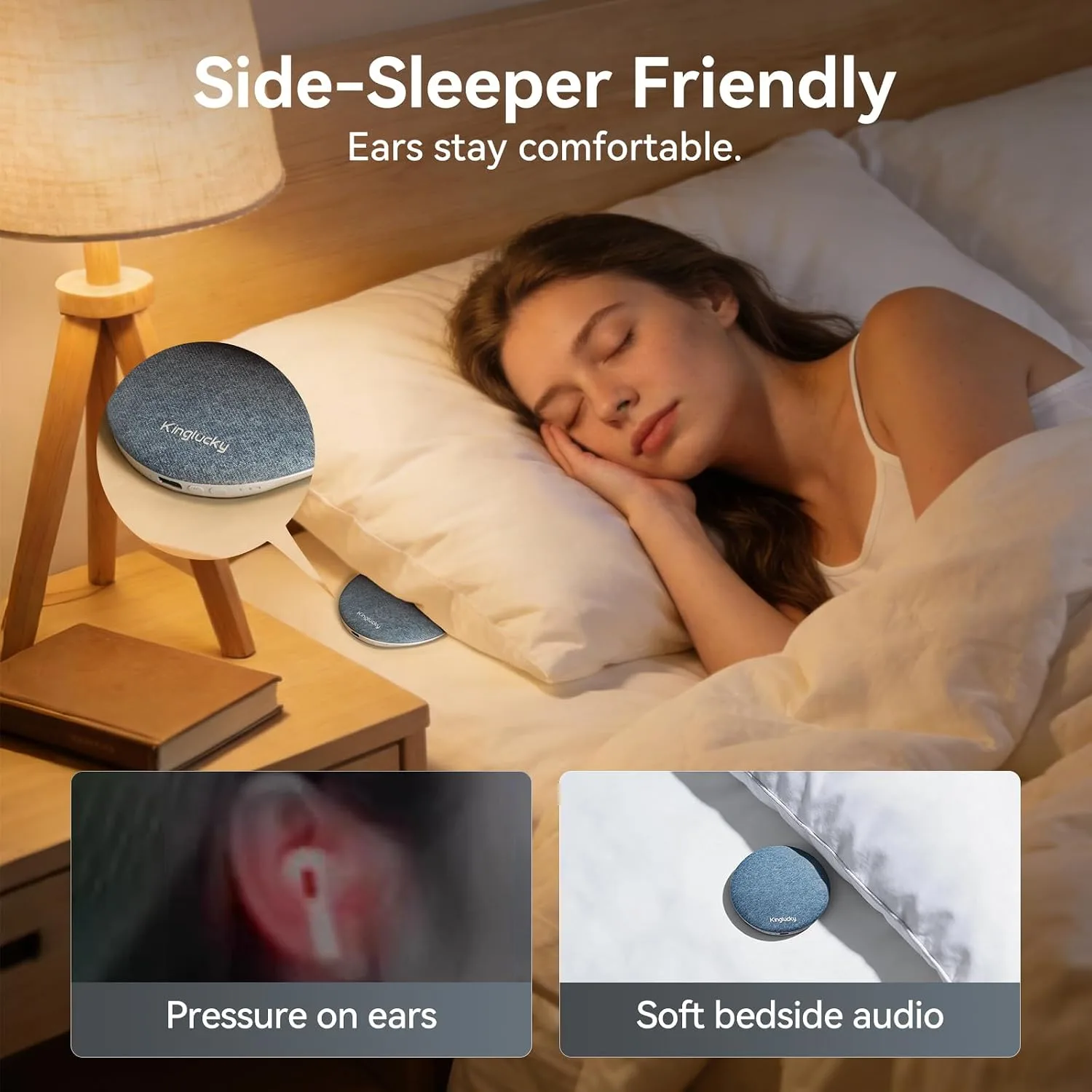 Kinglucky Upgraded X50 Pillow Speaker, Privacy Listening for Side Sleeper