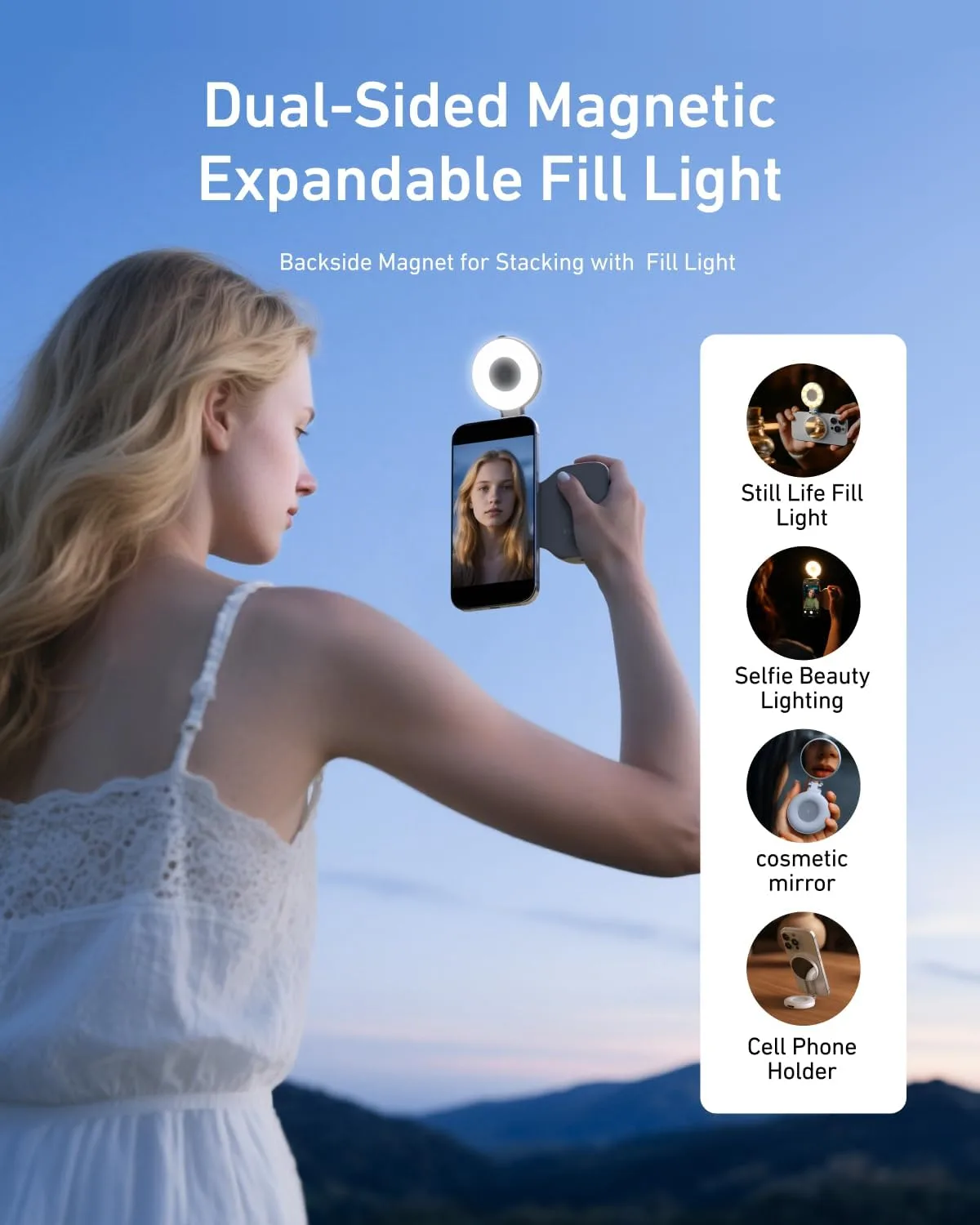 TELESIN Magnetic Phone Camera Grip with C03 Magnetic Selfie Light Kit