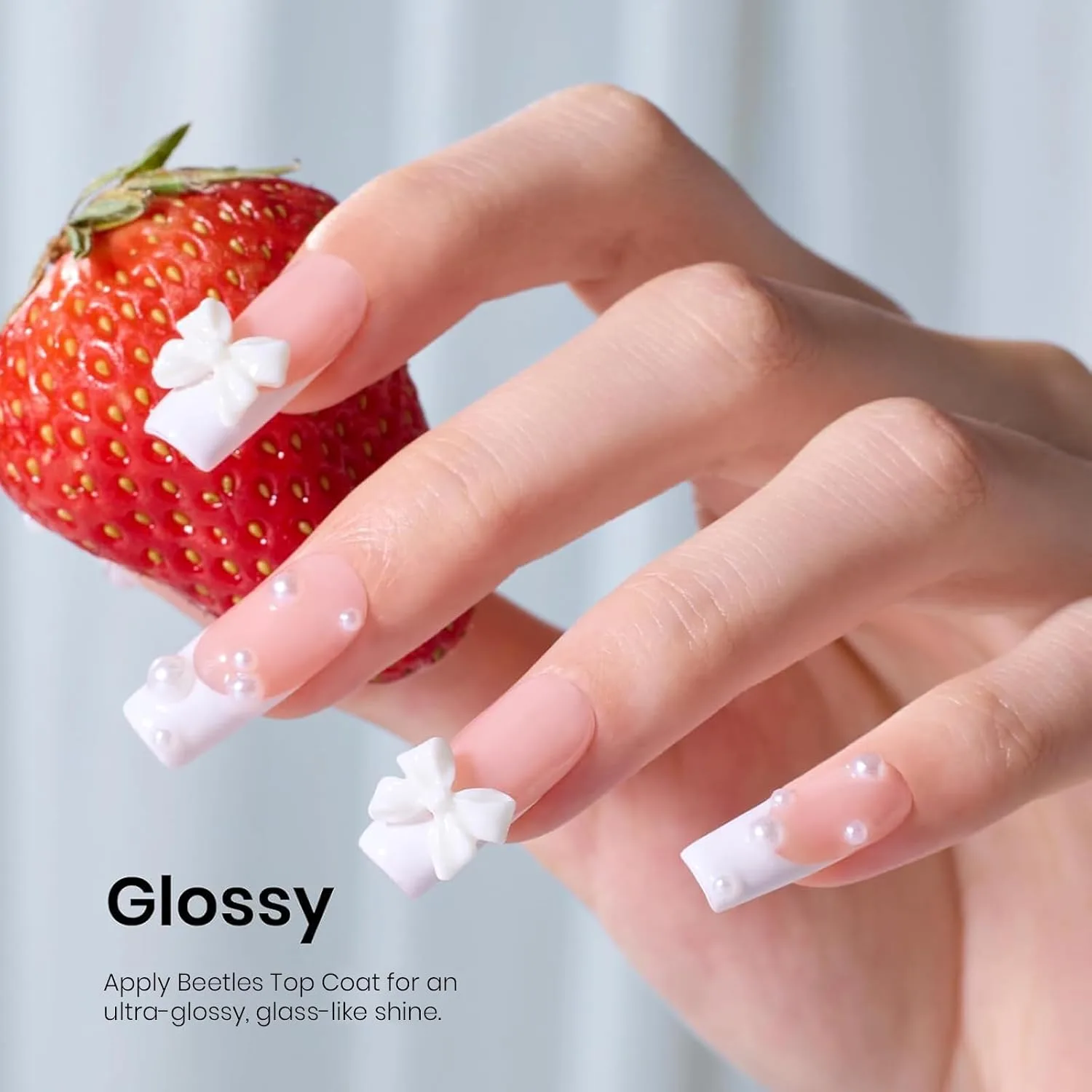 Beetles 3Pcs 15 ml White Gel Nail Polish with Gel Base and Top Coat Set
