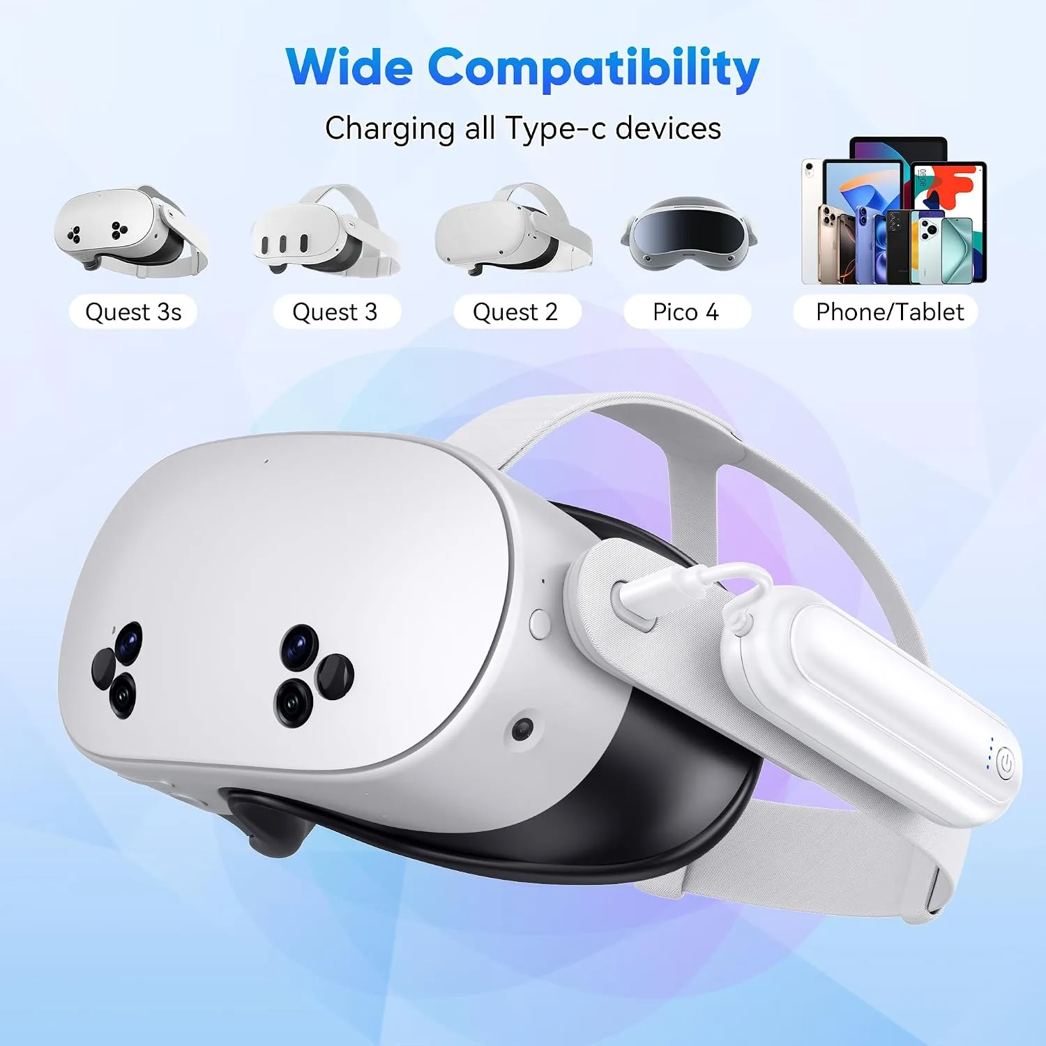 YUANHOT 20000mWh Battery Pack for Meta Quest 3S/3/2, VR Extended Power Bank