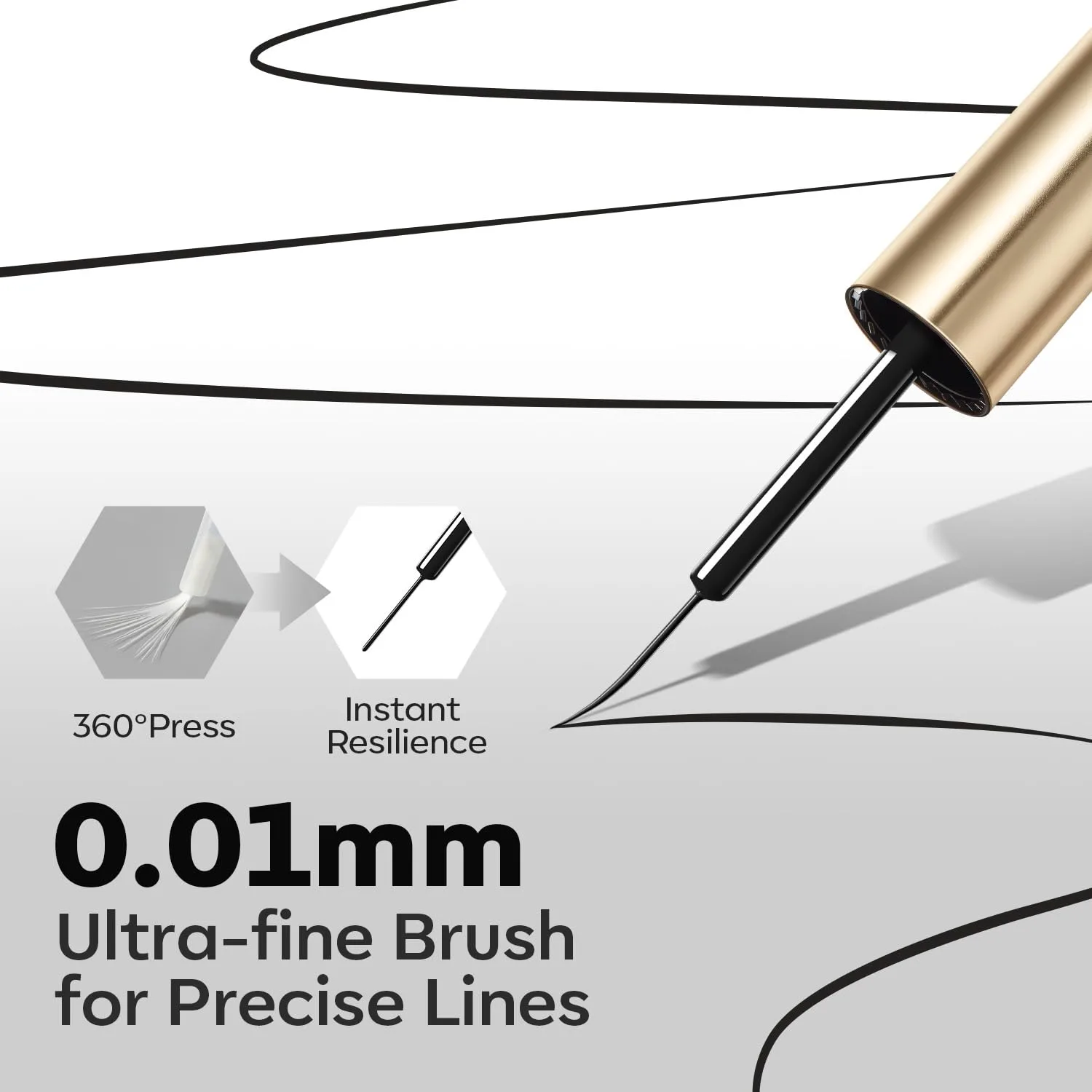 modelones Black French Tip Liner Gel Polish 15ml Built-in Fine Brush
