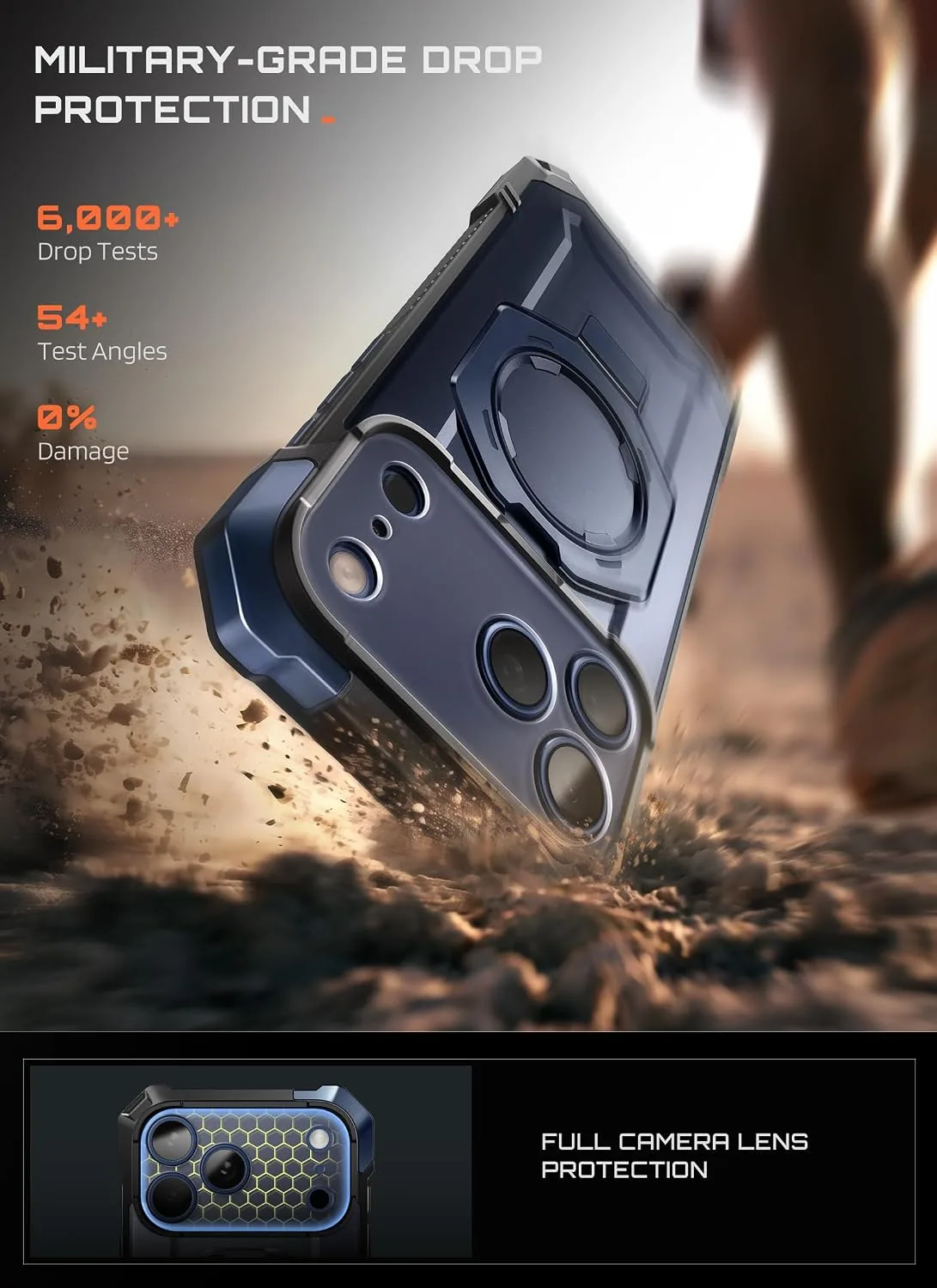 SUPCASE for iPhone 18 Pro Case / 17 Pro Case with Stand, Azure