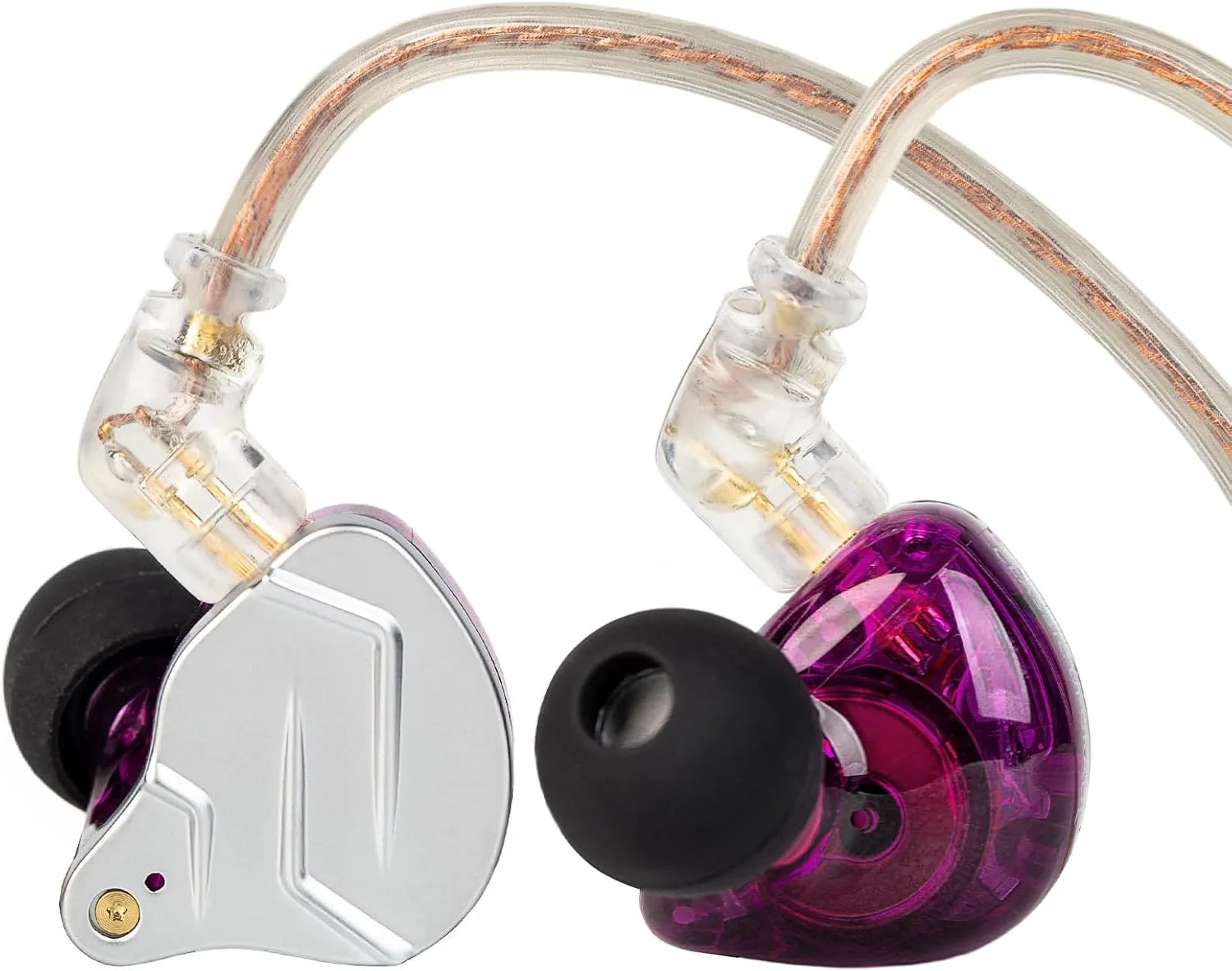 2026 Latest KZ ZSN Pro USB C Wired Headphones Type-C in Ear Monitors, 1BA 1DD Hybrid Driver Gaming Earbuds USB C Wired Earphones, Deep Bass Sound IEM for Gaming Music Video (USBC with mic, Purple)