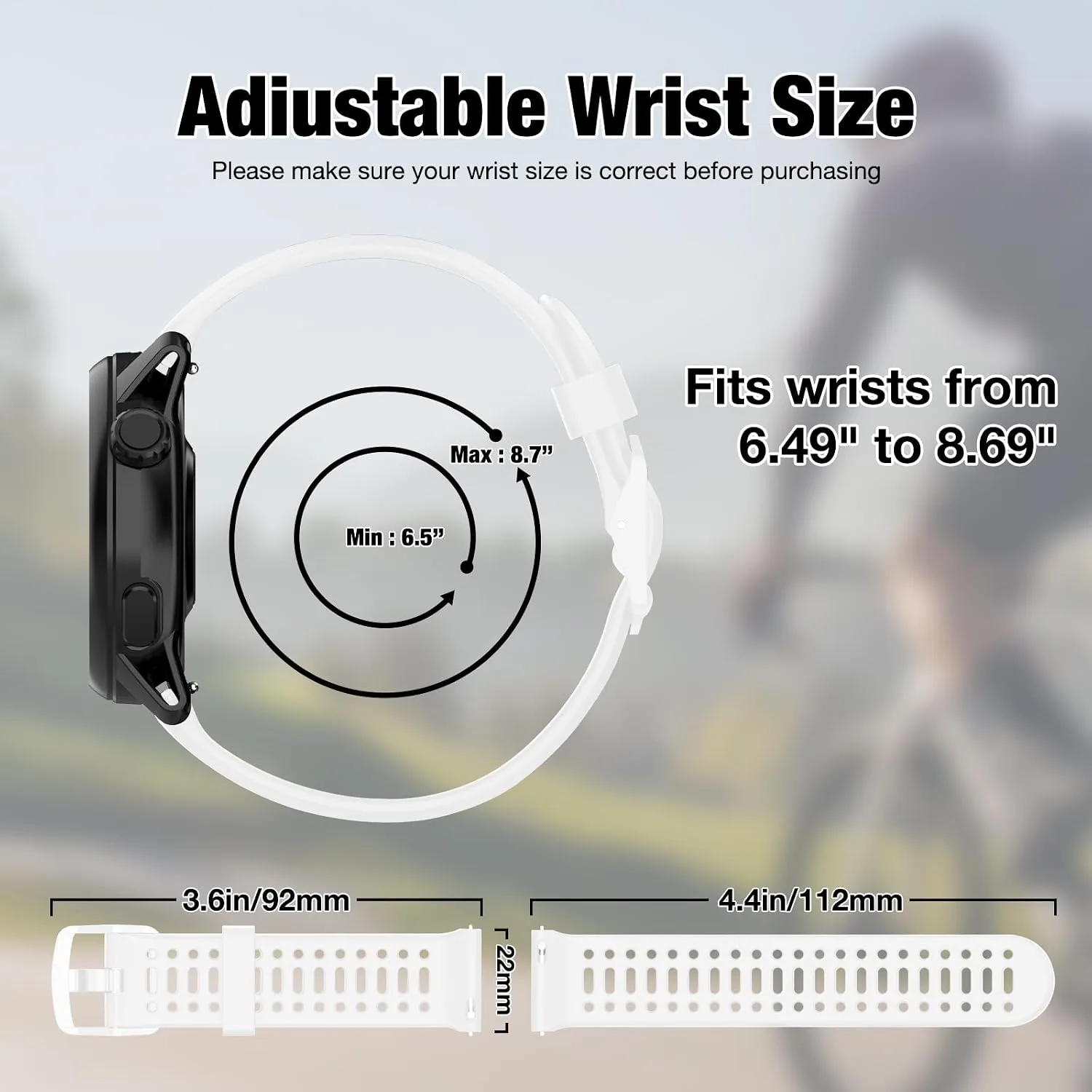 Watch Band for COROS PACE 3/PACE Pro/APEX 2 Pro/APEX Pro/APEX 46mm, 22mm Quick Release Silicone Replacement Band