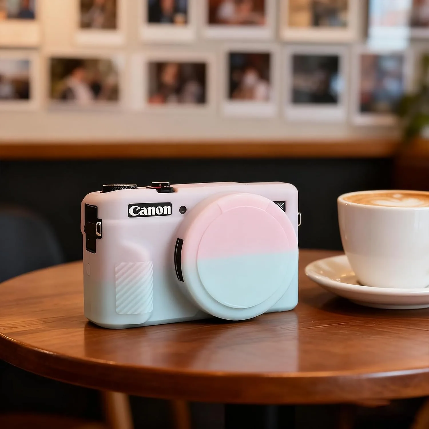 Camera Case for Canon G7X Mark II / G7X II - Jelly Pink Green