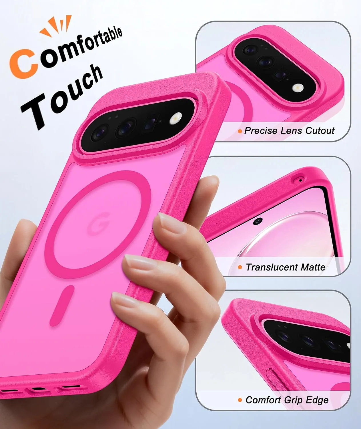 FNTCASE for Google Piexl 11 / 11 Pro Case Fit for MagSafe Hot Pink