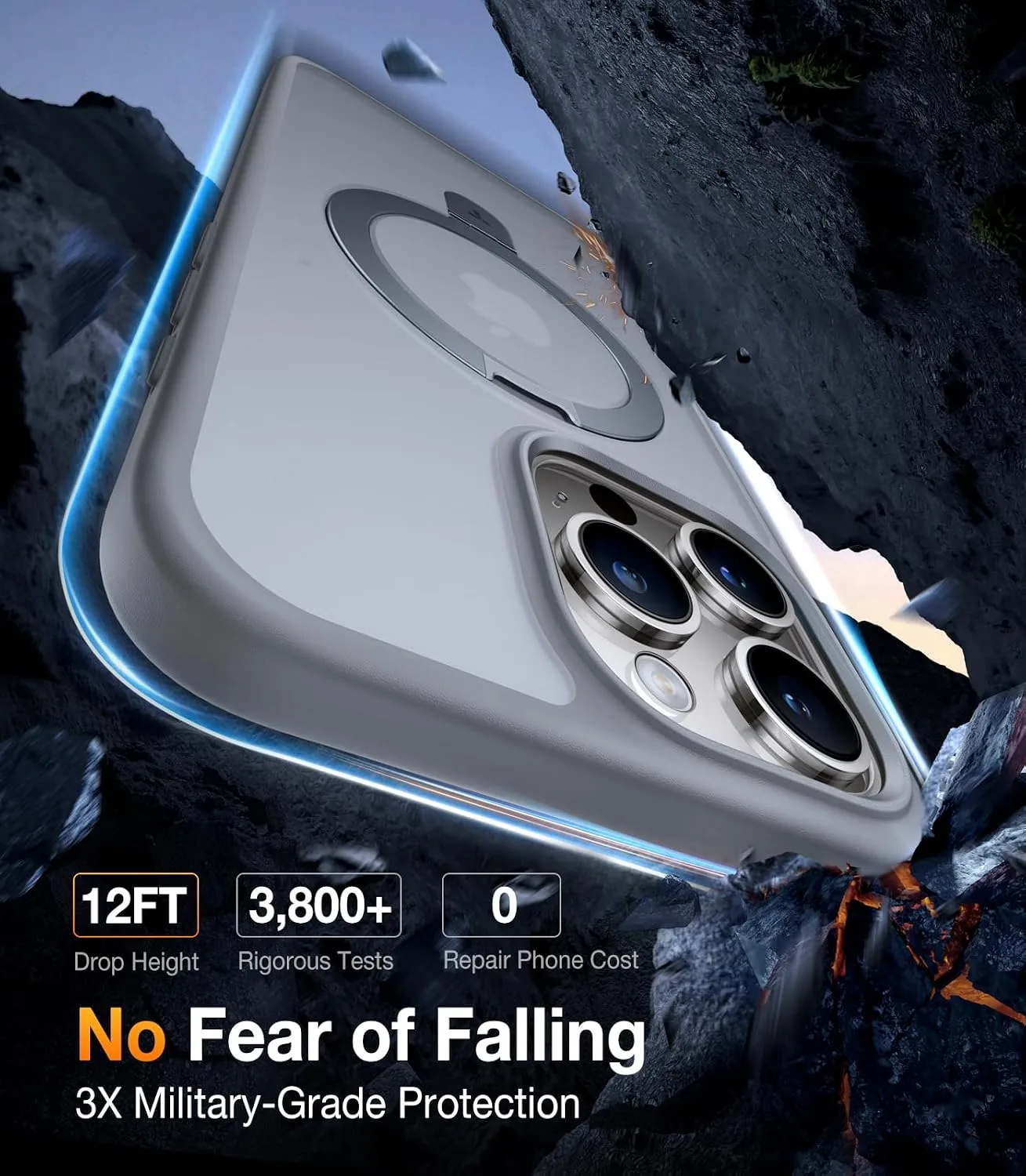 TORRAS Magnetic Ostand for iPhone 15 Pro Max Case Mil-Grade Drop Tested
