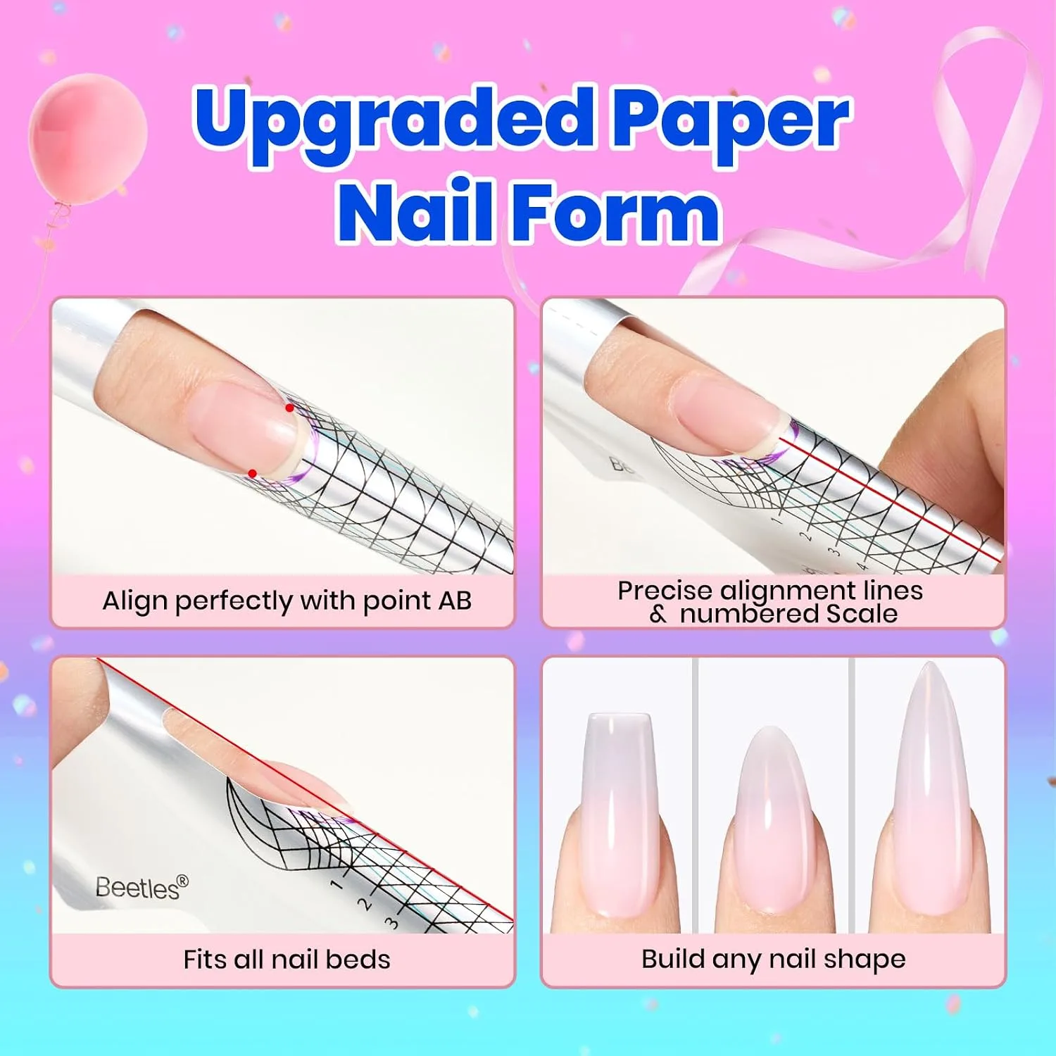 beetles Gel Polish Beetles Builder Gel for Nails, 3 Colors 9 in 1 Clear Nude Pink Hard Gel