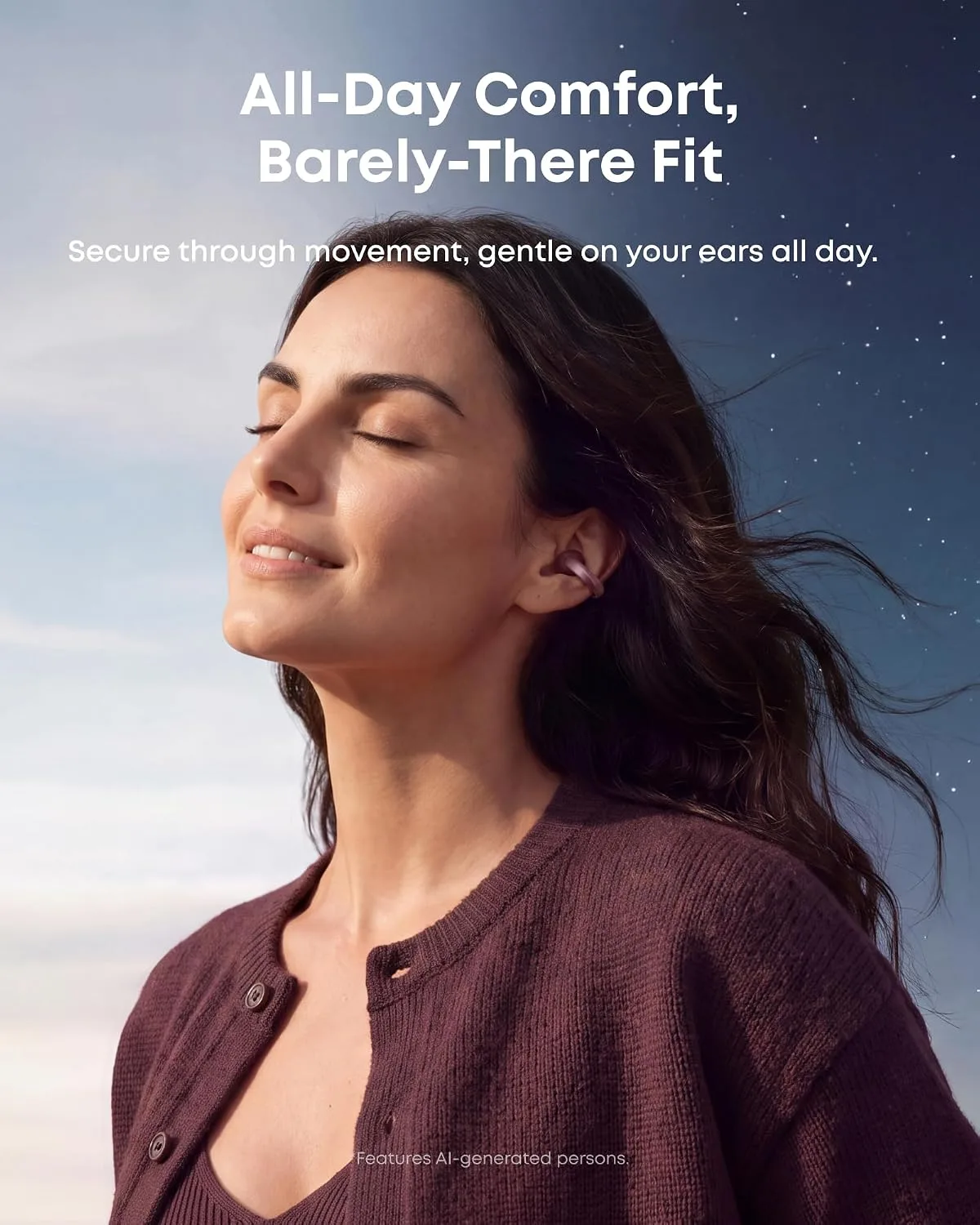 Soundcore Anker AeroClip 2 Open-Ear Clip-On Earbuds for Crystal-Clear Calls