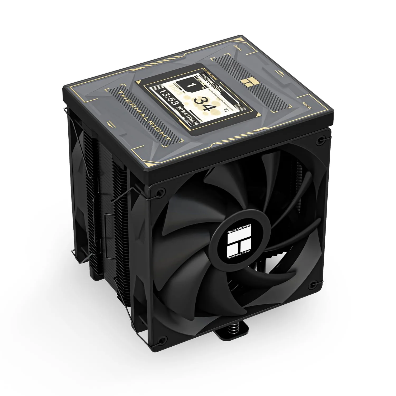 Thermalright Burst Assassin 120 Vision Black CPU Cooler, 2.4inch IPS Display LCD Screen with 320x240 Resolution,Computer High Performance Radiator,for LGA1851/1700 and AM4/AM5,156mm High CPU Cooling