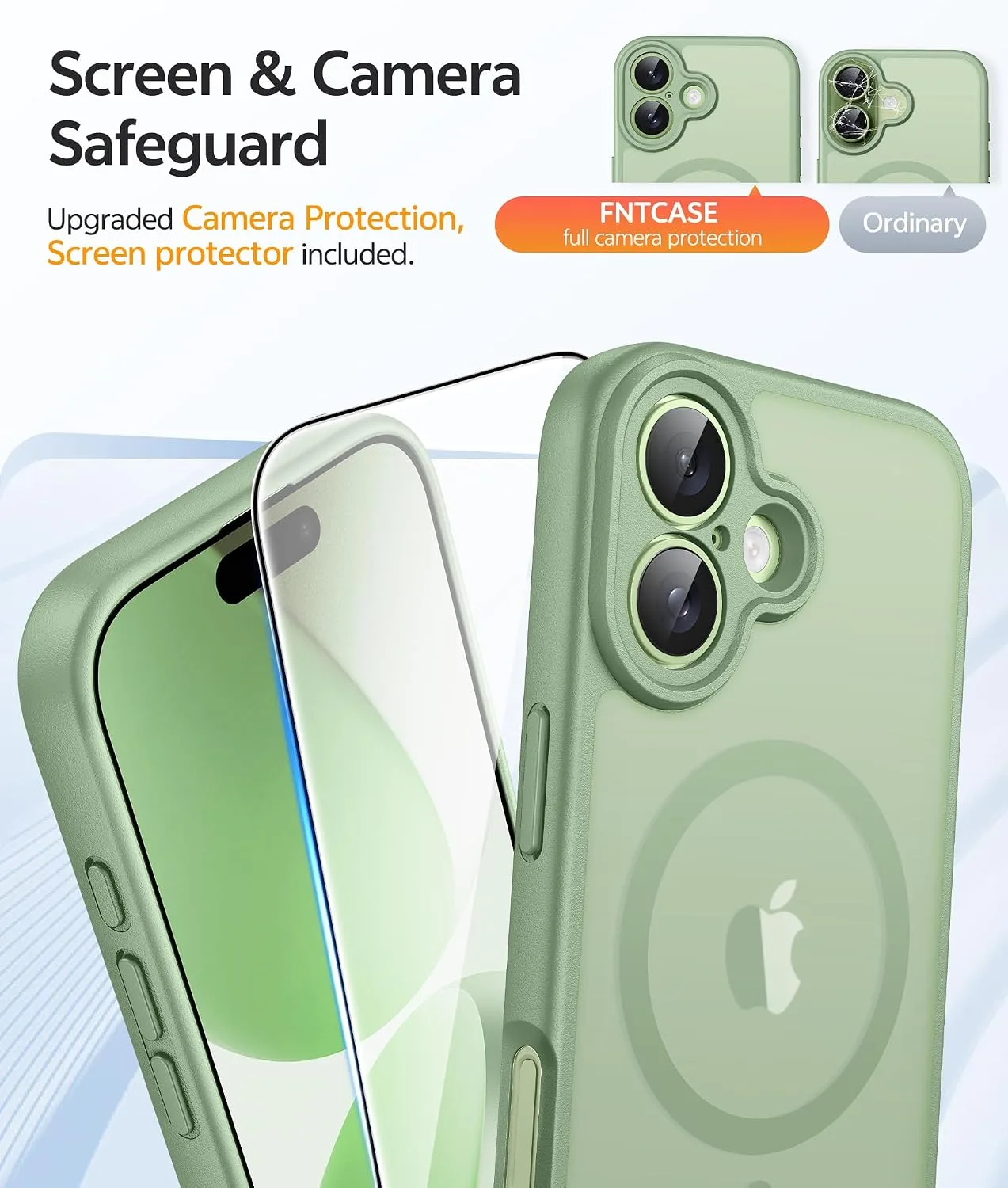 FNTCASE for iPhone 17 Case, Fit for Magsafe, Light Moss