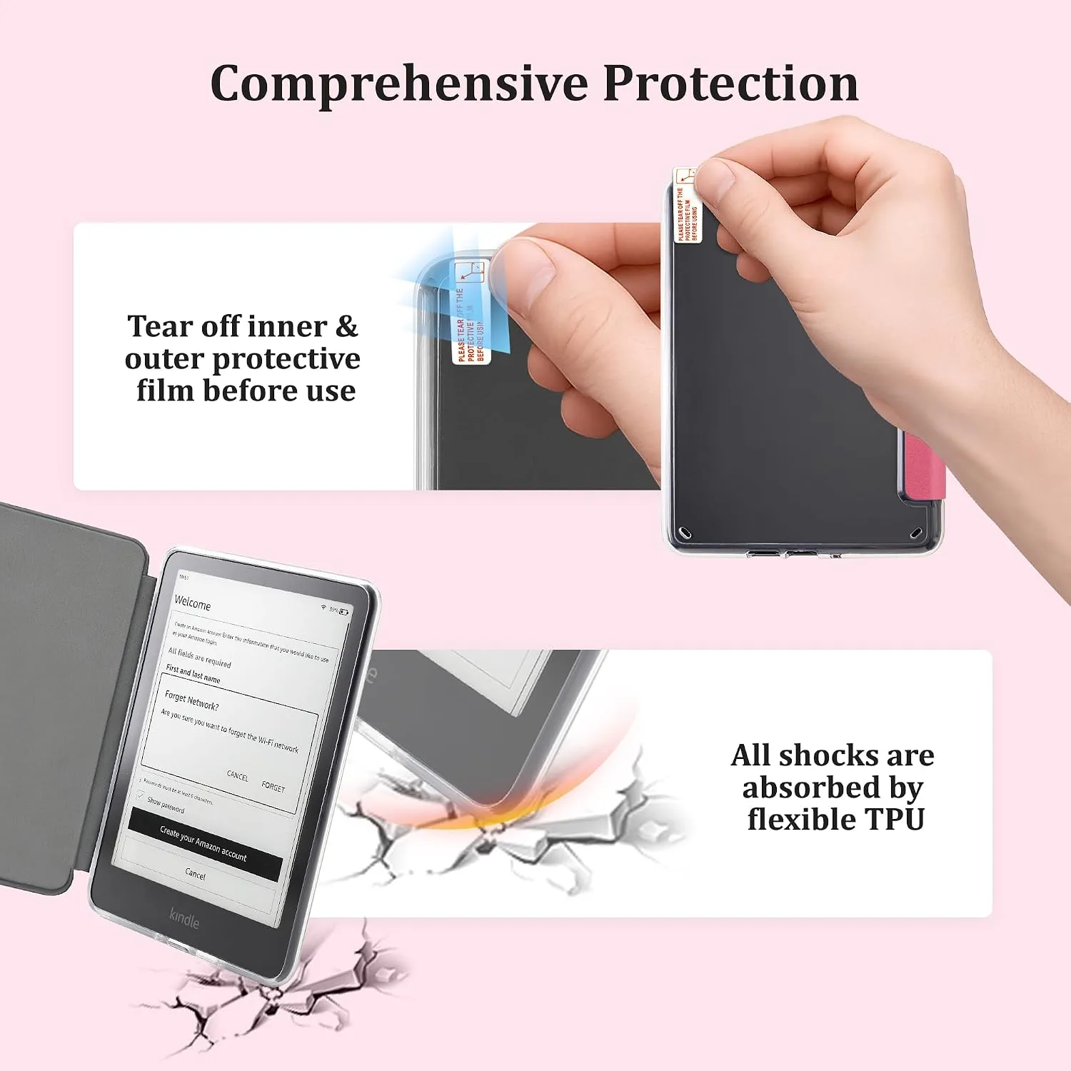 Clear Case for 7'' Kindle Paperwhite 12th Gen 2024 & Colorsoft