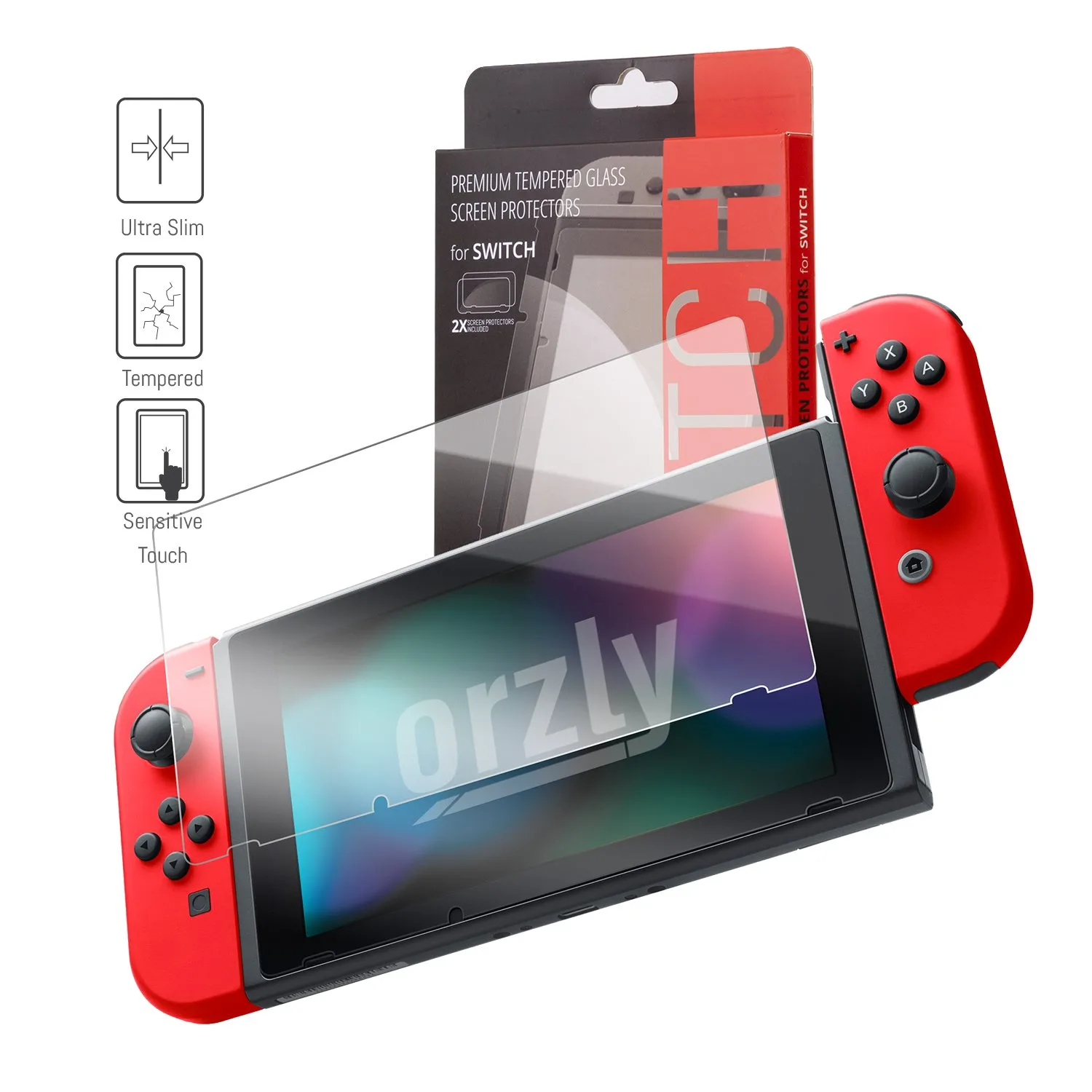 Orzly Essential Accessories Bundle for Nintendo Switch 1 & OLED, Red