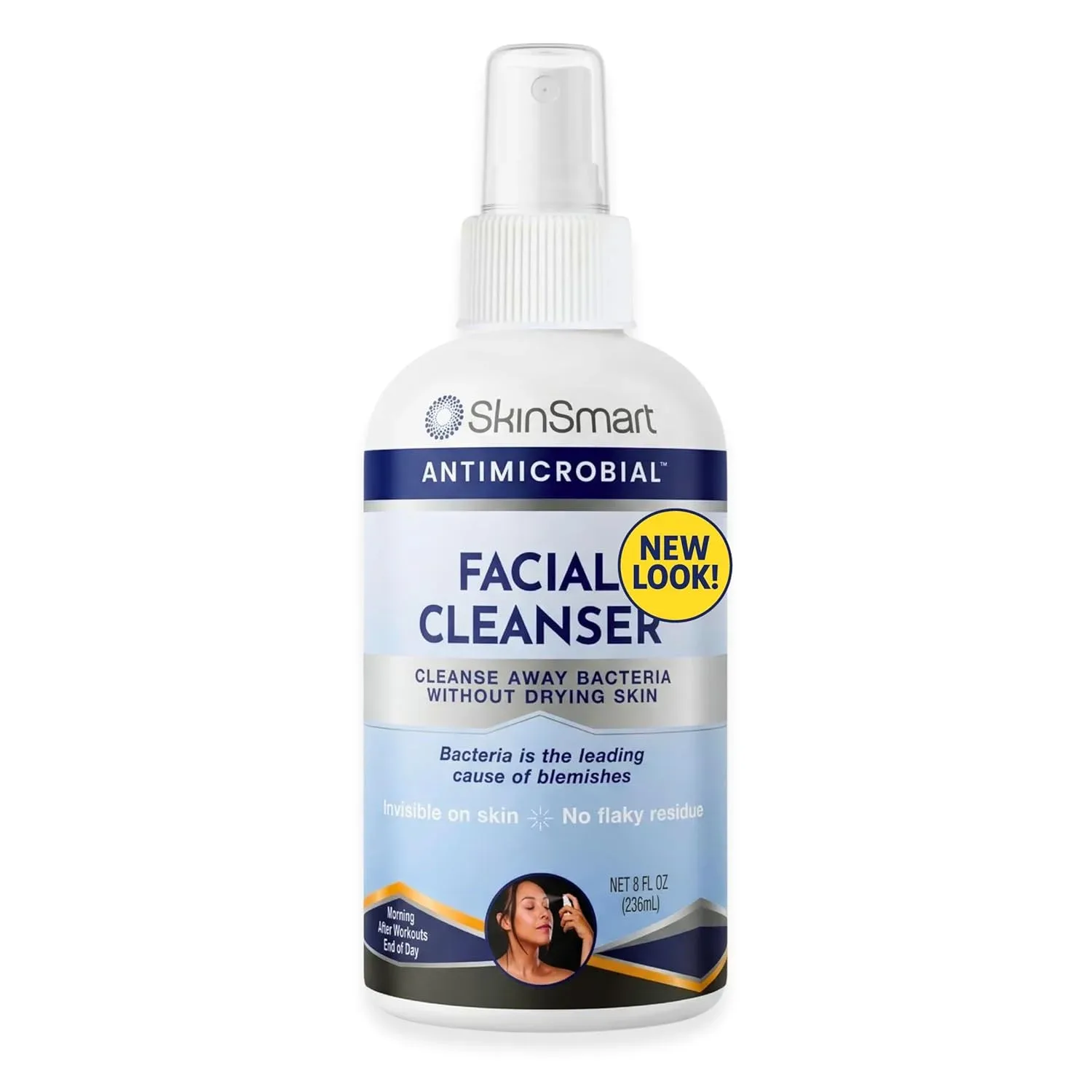 Limpiador facial antimicrobiano SkinSmart para brotes y imperfecciones, 237 ml