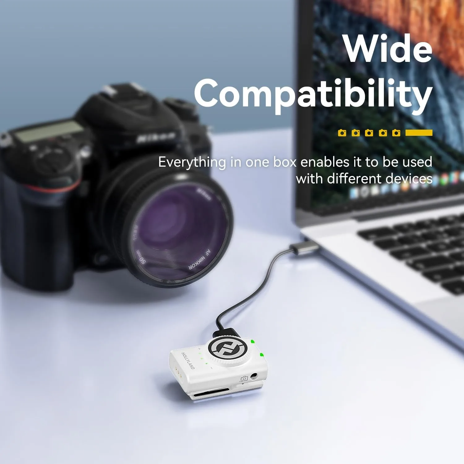 Hollyland Lark M2 Wireless Lavalier Microphone for iPhone/Android/Camera/PC/Laptop with Lightning/USB-C/Plug, 48KHz 24Bit, 1000ft Range, Noise Cancellation, 30H Battery for Video Recording, Streaming