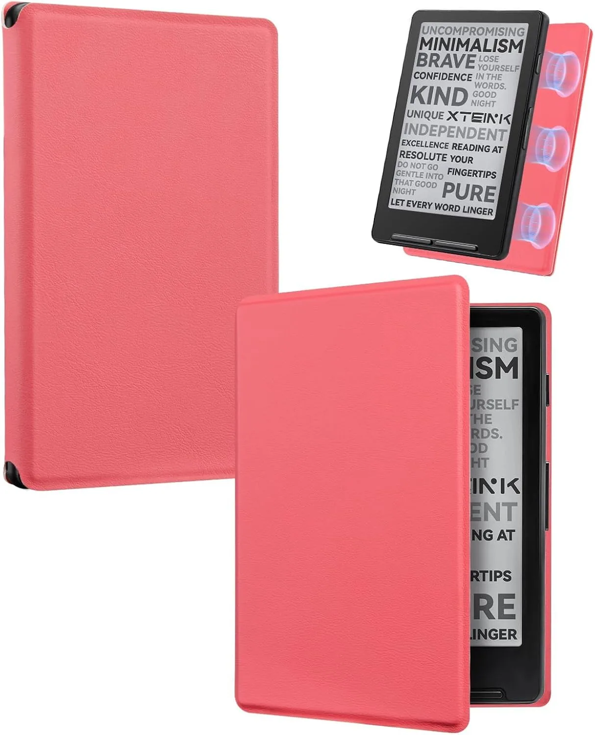 CoBak Magnetic Case for XTEINK X3 eBook Reader, 3.7" Ultra-Lightweight PU Leather Cover(Flowers Sea)