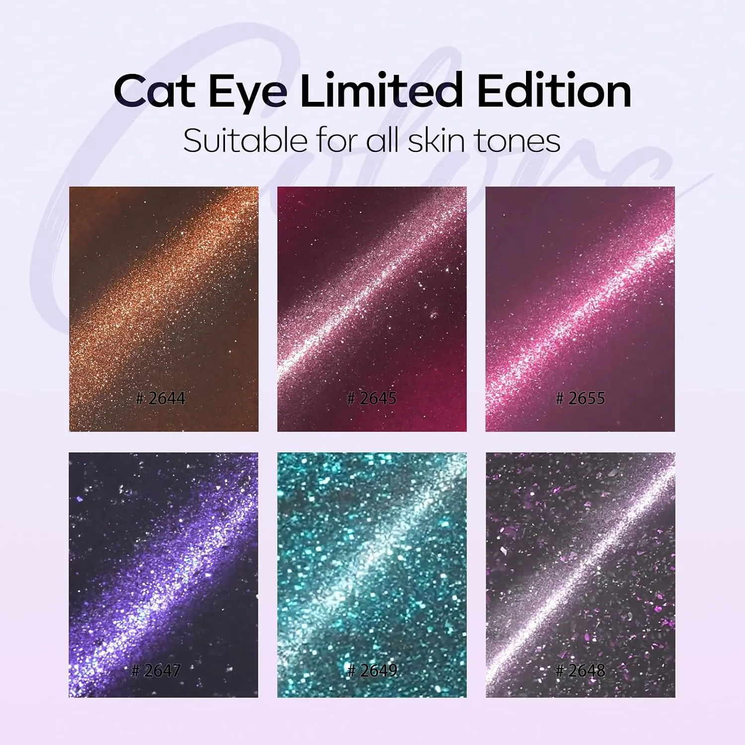 modelones Cat Eye Gel Nail Polish Set Neon 6Colors Hot Pink Blue Purple