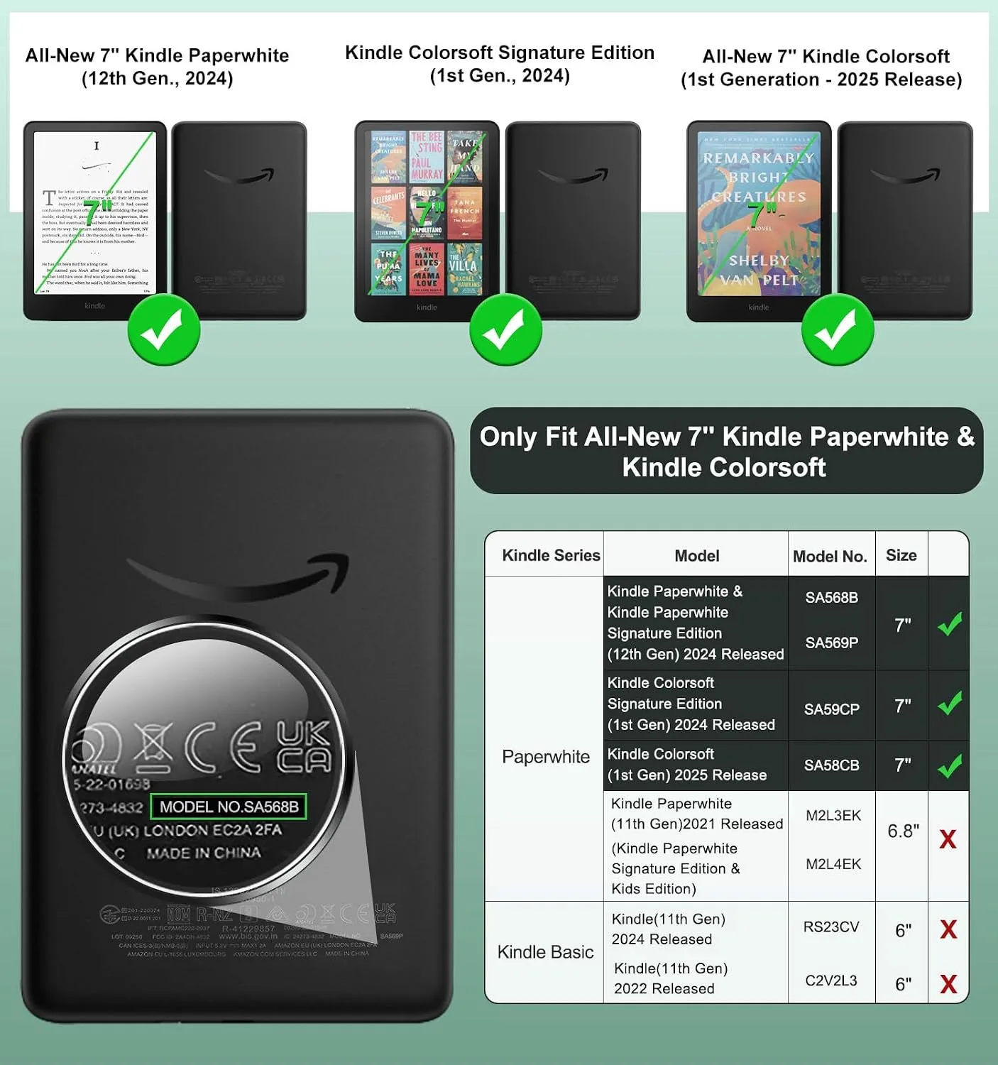 MoKo 360°Rotating Detachable Case for 7" eBook Reader, Celadon