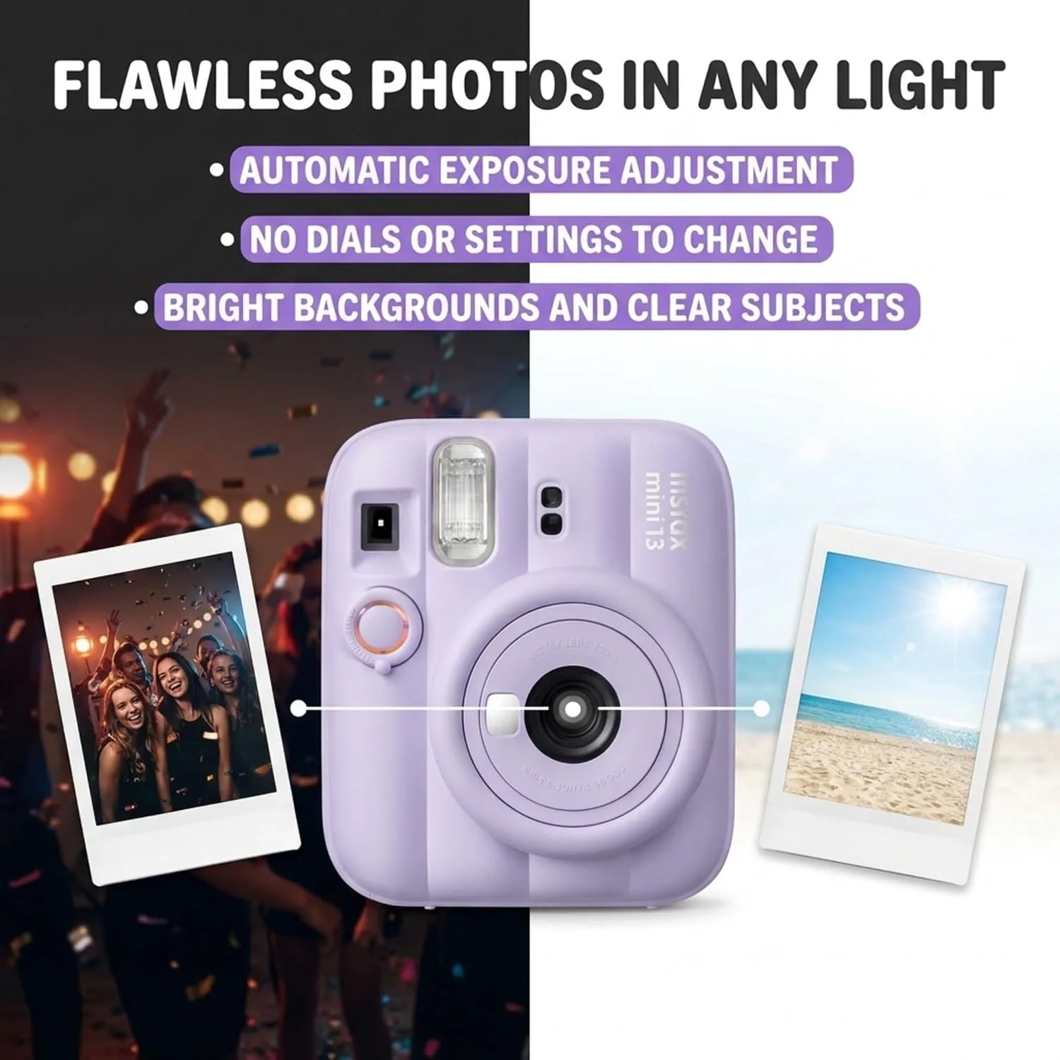 Fujifilm Instax Mini 13 Purple Instant Camera with 20-Sheet Film Set