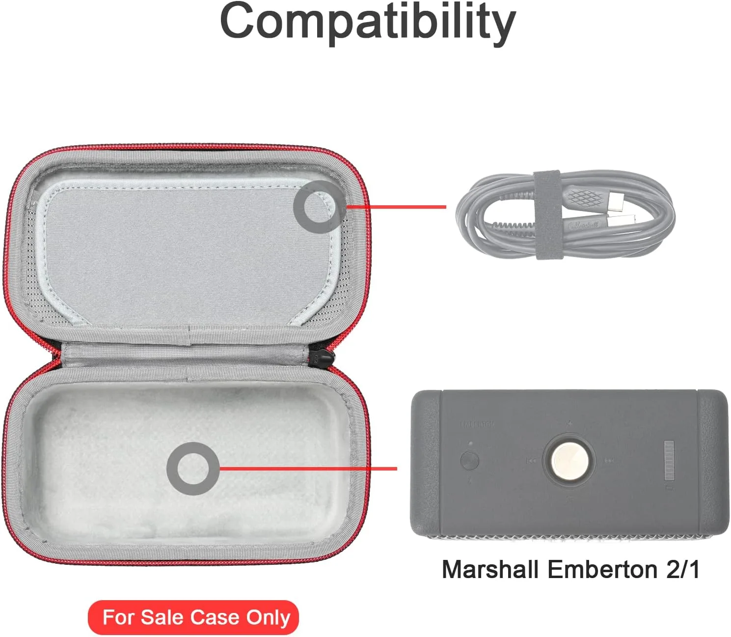 RLSOCO Travel Case for Marshall Emberton III/II Portable Bluetooth Speaker