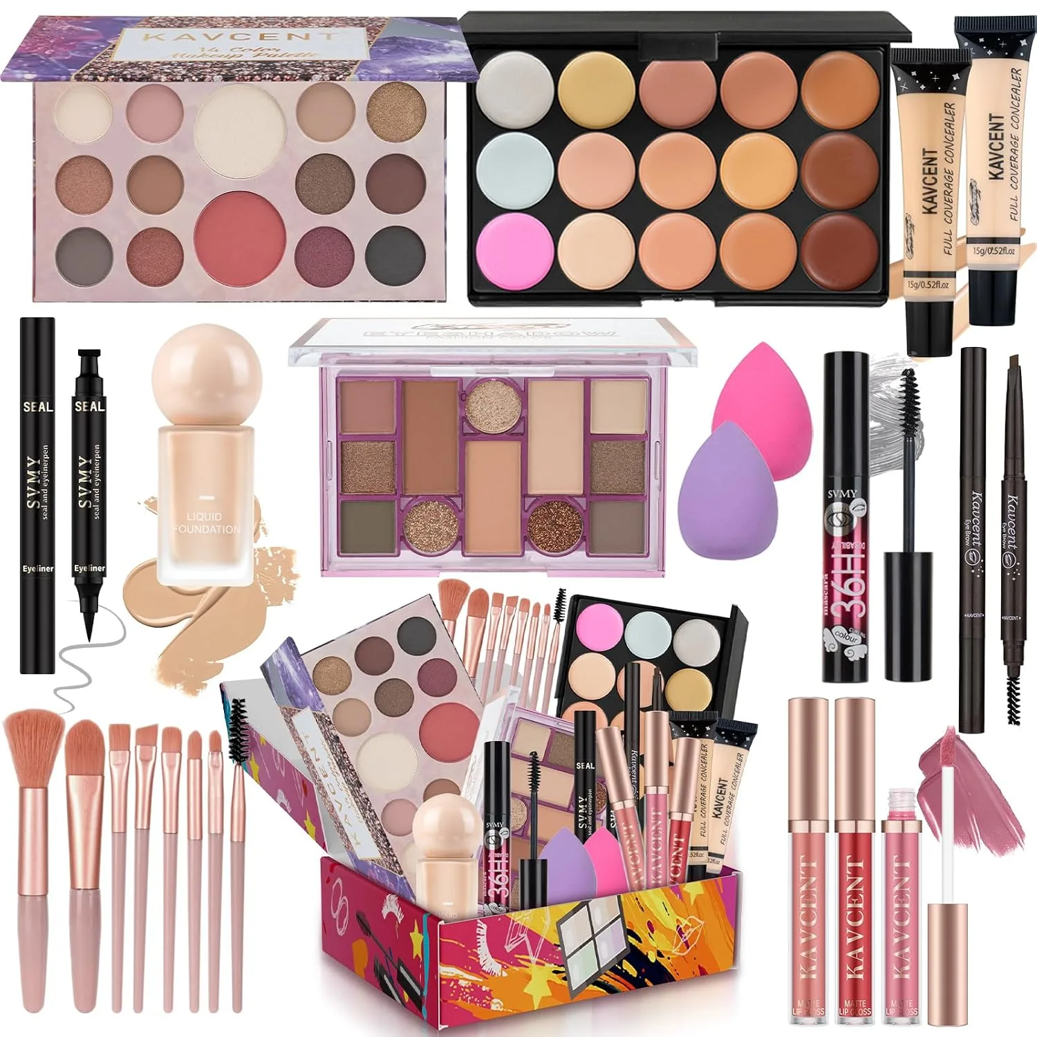 Set de maquillaje Kavcent completo para adolescentes y mujeres