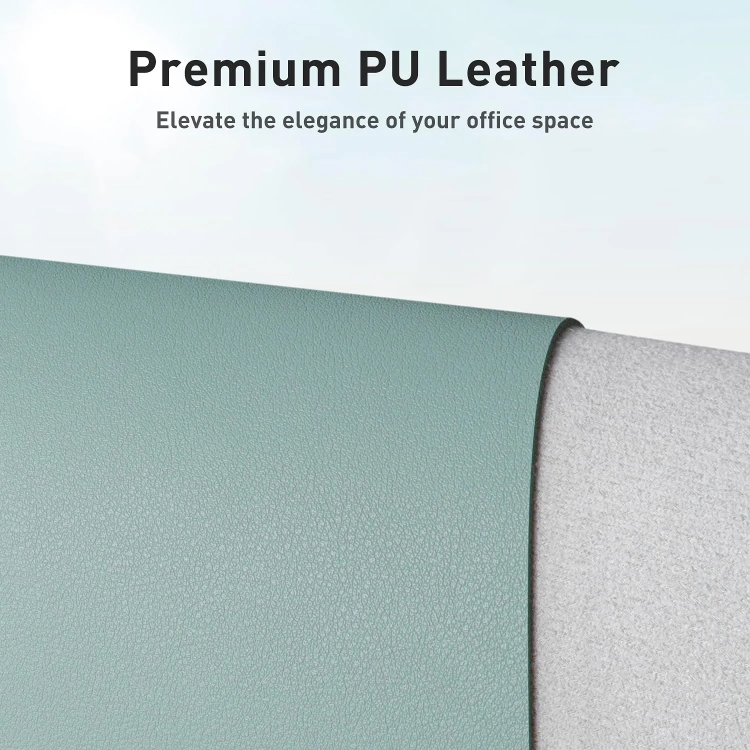 Aothia Leather Desk Pad Protector, Mouse Pad, Office Desk Mat, Non-Slip PU Leather Desk Blotter, Laptop Desk Pad, Waterproof Desk Writing Pad for Office and Home (23.6" x 13.7", Light Blue)