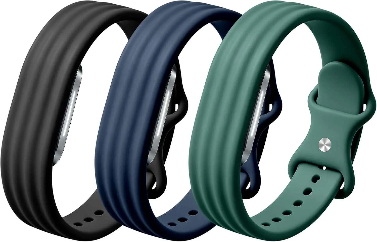 3 Pack Silicone Sport Band Compatible with Hume Band 2.0 Fitness Tracker,Soft Silicone Replacement Adjustable Sweatproof Wristband for Hume 2.0 Band, Running, Workout & Daily Wear for Women Men