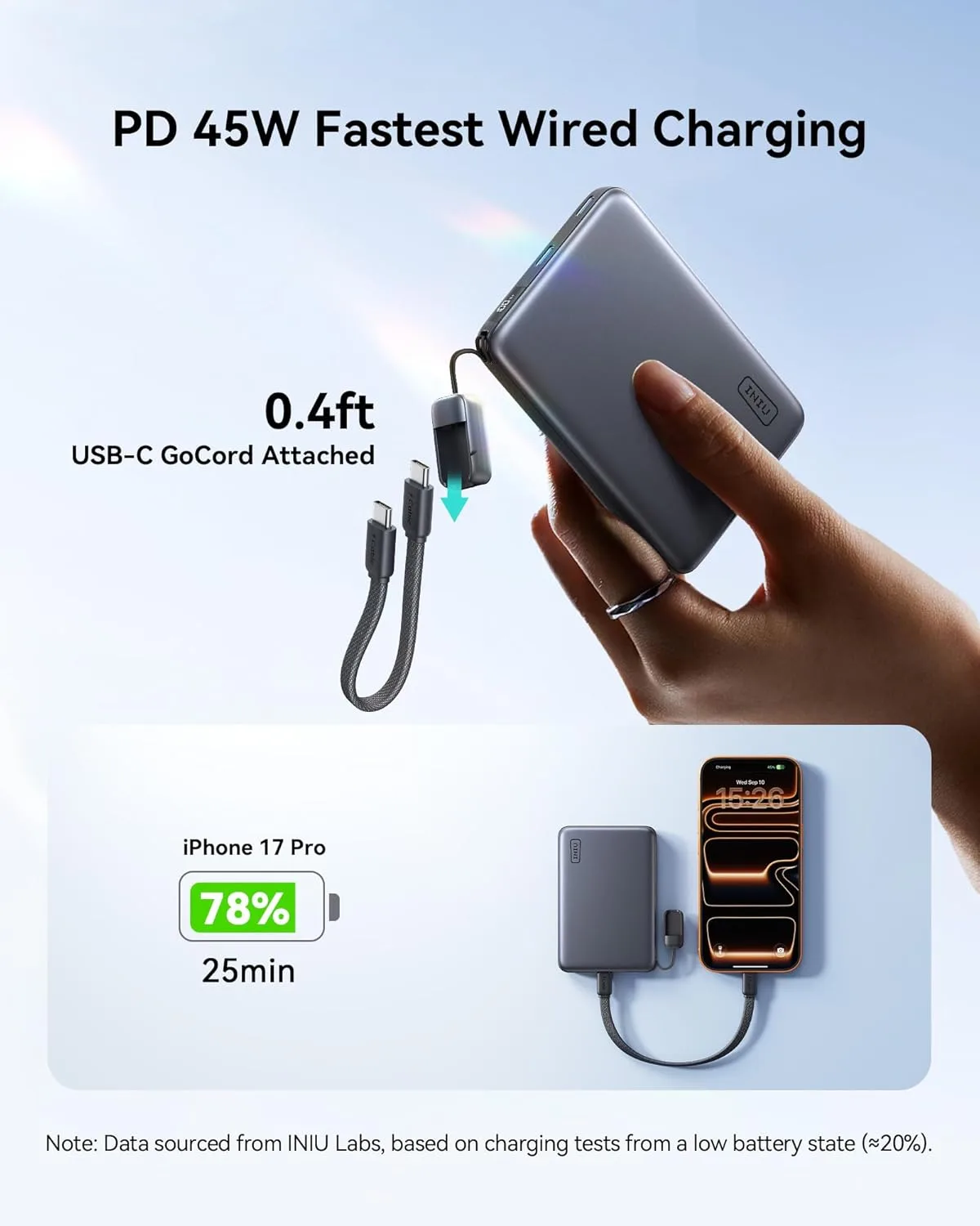 INIU for MagSafe Qi2.2 25W Portable Charger, Slimmest 10000mAh Power Bank
