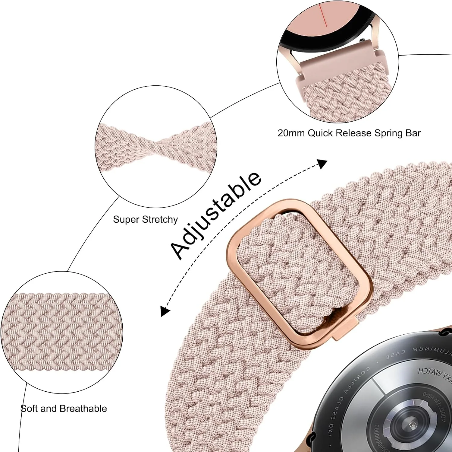 3 Pack Braided Stretchy Bands for IDW13,IDW16,IDW19 Smartwatch Bands, 22mm Elastic Straps for Fitpolo IDW13/Woneligo W13/FITVII HM57, TOOBUR/ENOMIR/MILOUZ/Gydom/Faweio/Amzhero/Tensky IDW19 Smart Watch for Women Men