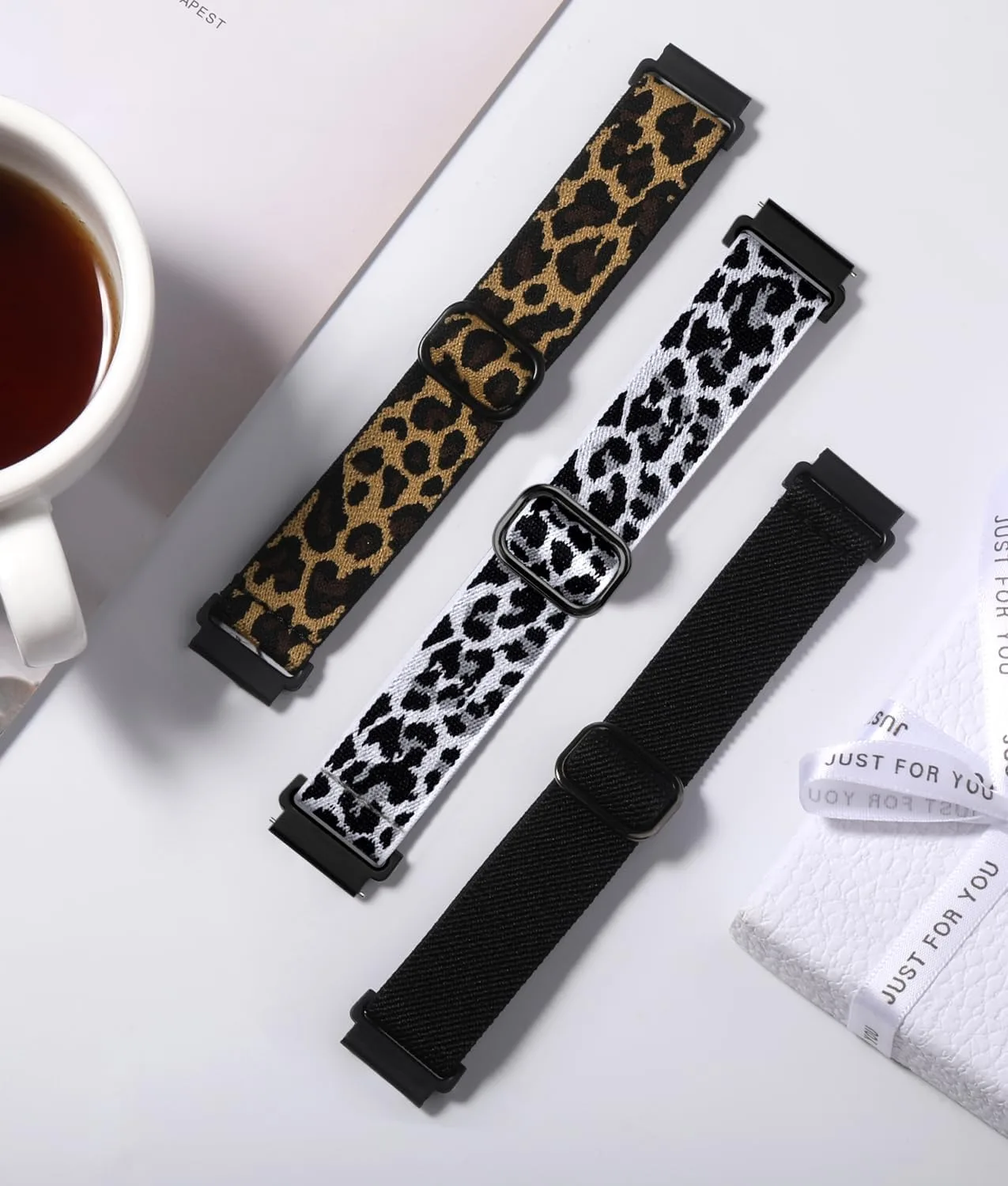 Lerobo Elastic Bands Compatible with Samsung Galaxy Watch 7 6 5 4 40mm 44mm/for Galaxy Watch 6 4 Classic 43mm 47mm 42mm 46mm/for Galaxy Watch 5 Pro Band 45mm/Active 2, 3 Pack 20mm Nylon Band Black