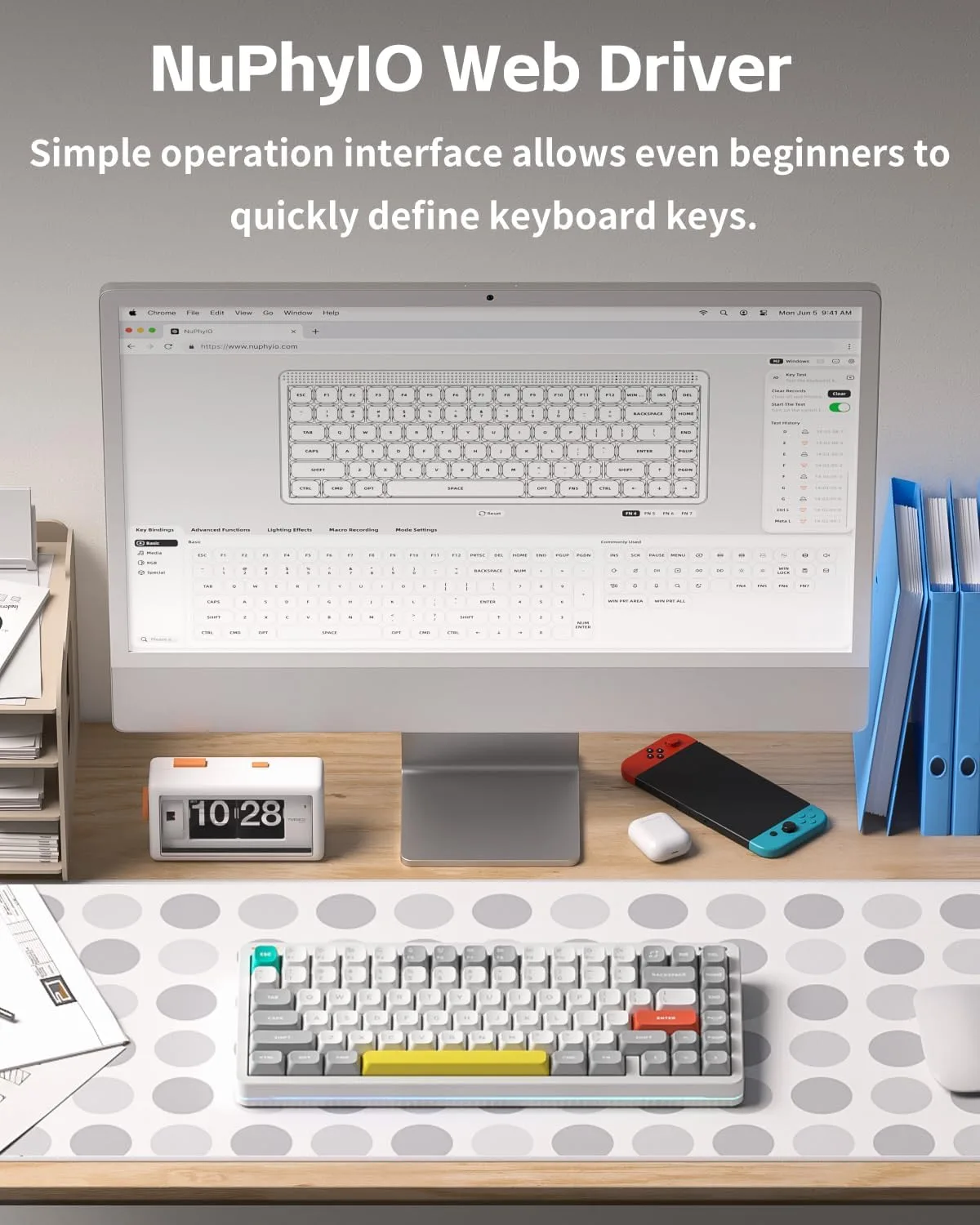 NuPhy Halo V2 IO Wireless Mechanical Keyboard with PBT Keycaps,Hot Swappable Custom Gaming Keyboard,Aluminum Alloy Frame,RGB Backlit,Gasket Structure,BT5.0/USB-C/2.4GHz Low Latency Office Keyboards