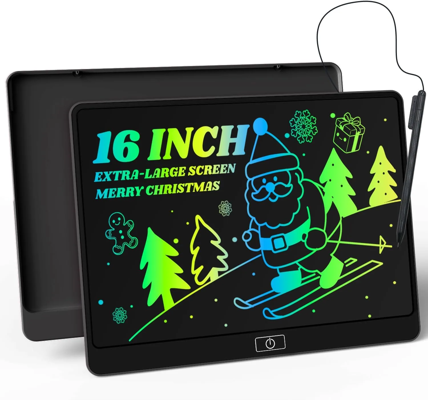16 Inch LCD Writing Tablet for Kids, Reusable Portable Drawing Board, Black