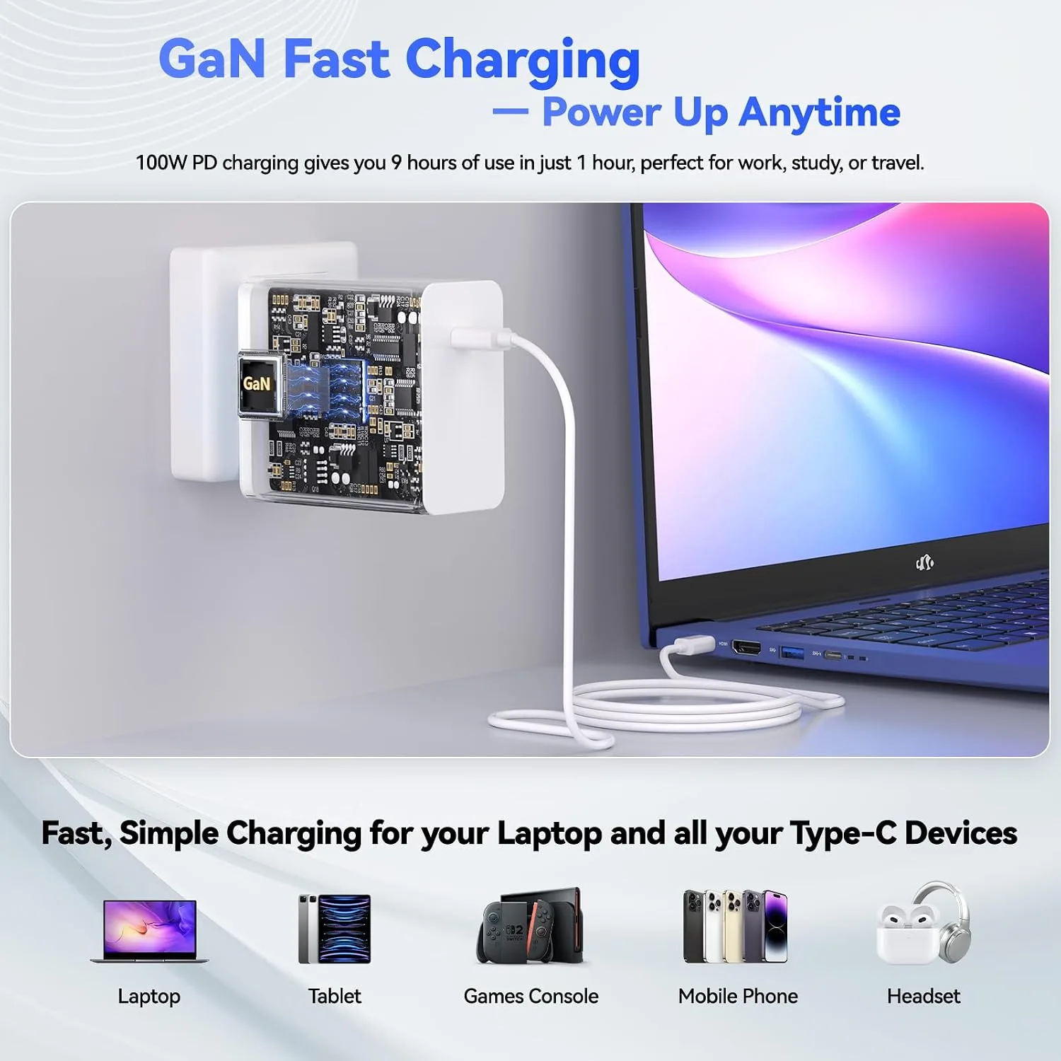 NIMO 17.3 FHD Light Gaming AI-Laptop, 8 Cores AMD R7 16GB DDR5 512GB SSD