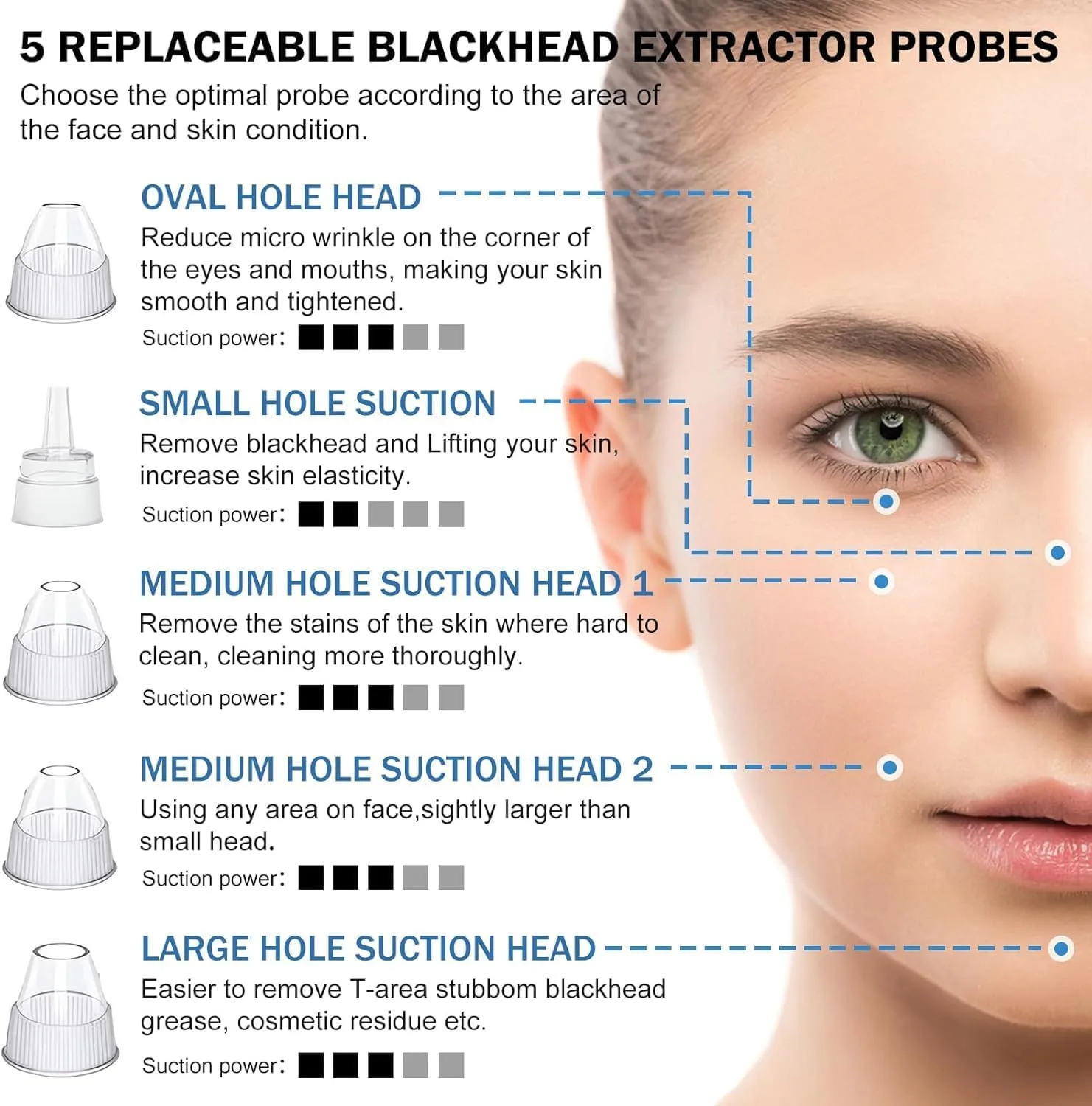 Blackhead Remover Tools,Electric Vacuum Facial Pore Cleaner Tool (Golden)