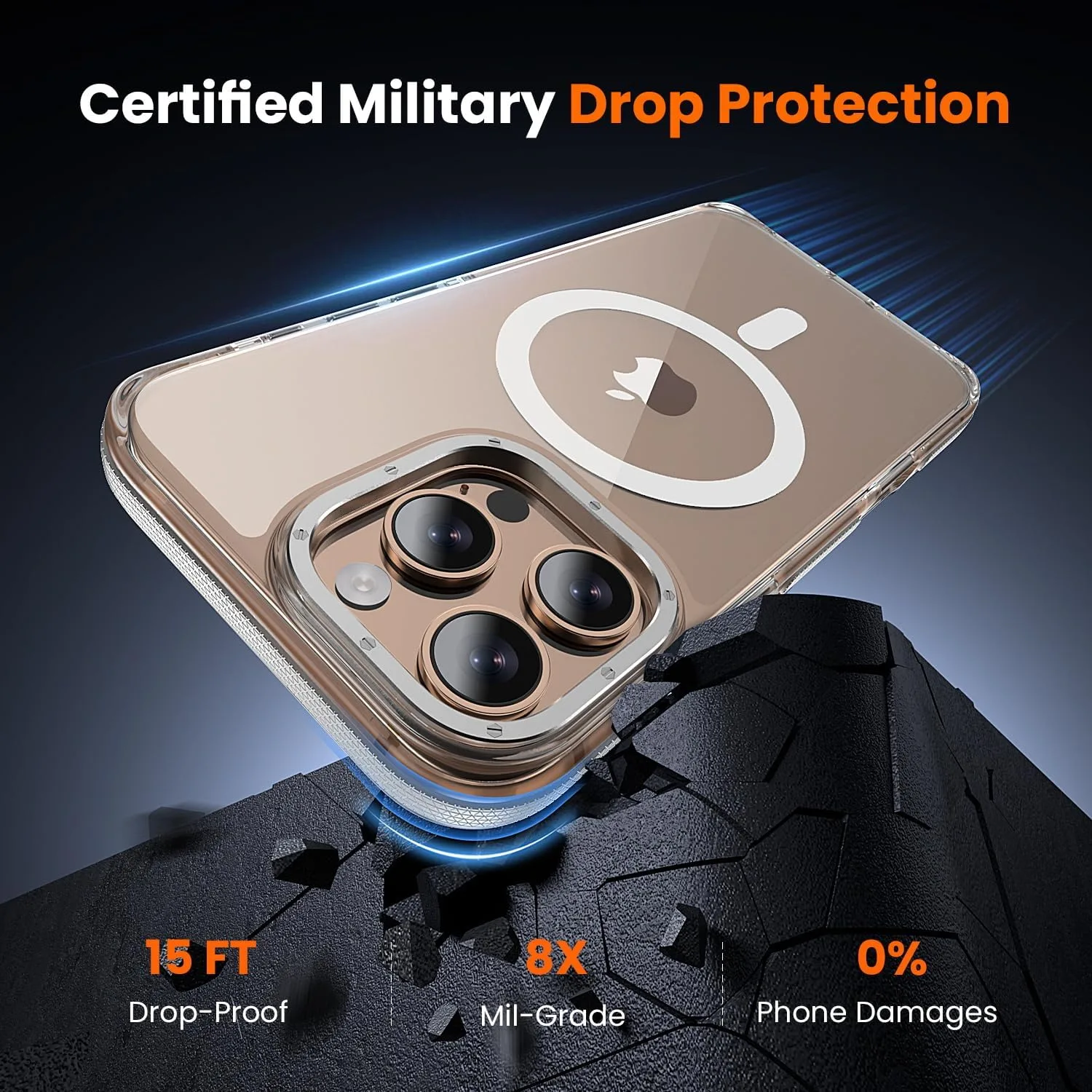 toushion 3 in 1 for iPhone 16 Pro Case Clear Bumper
