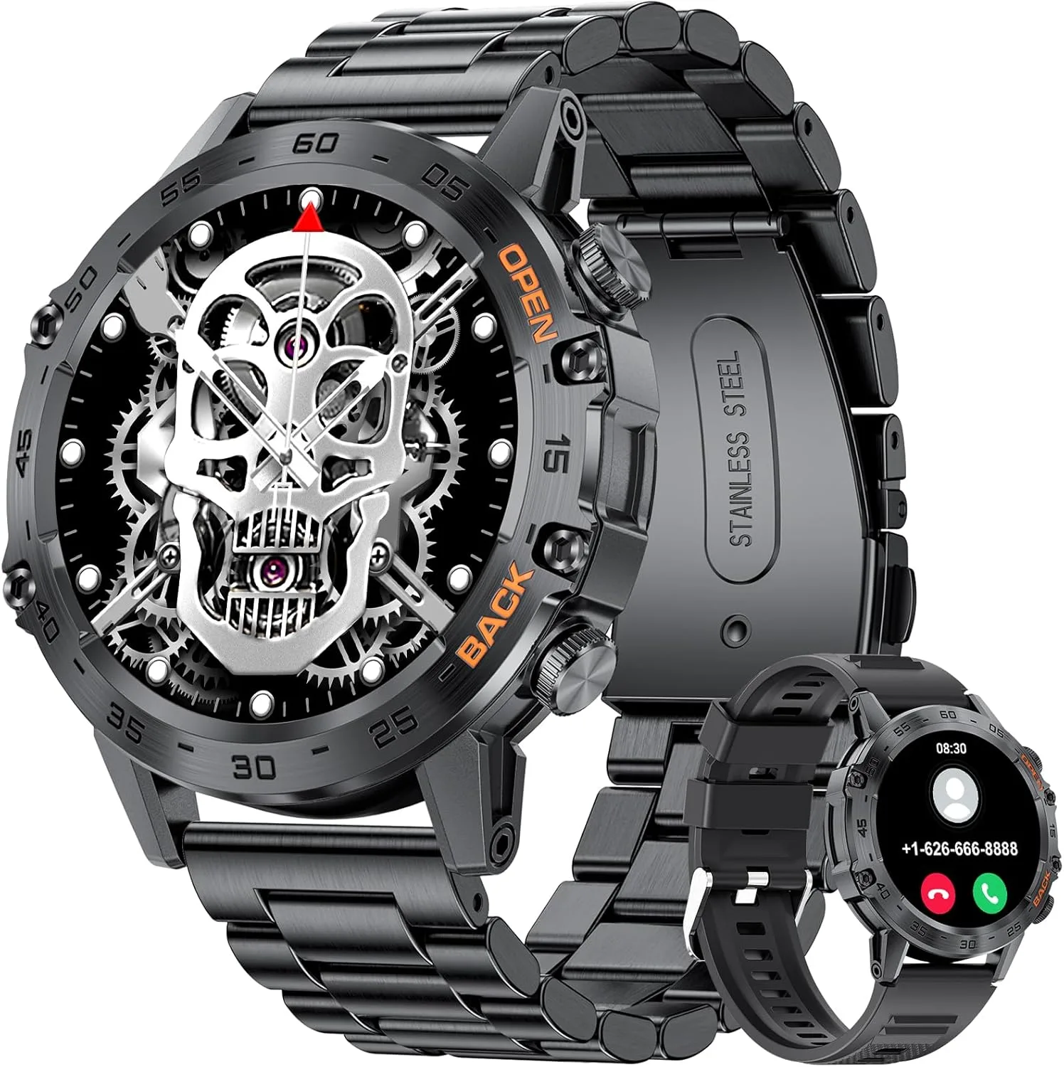 SUNKTA Military Smart Watch for Men(Answer/Dial Calls),1.39''HD Touchscreen,100 Sports Modes, 5ATM Waterproof Fitness Watch,with Blood Pressure/Heart Rate/SpO2 Smart Watch for Android/iOS