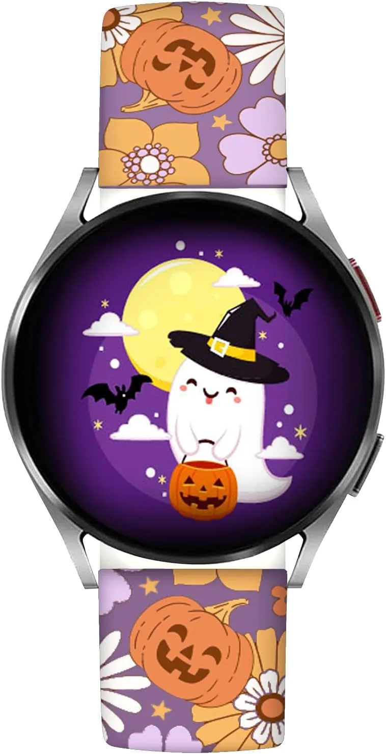 Christmas Halloween Bands Compatible with Samsung Galaxy Watch 7 Band 6 5 4 Active 2 FE 40mm 44mm/Watch 6/4 Classic/5 Pro/3, 20mm Holiday Replacement Strap Band for Samsung Watch Bands Women
