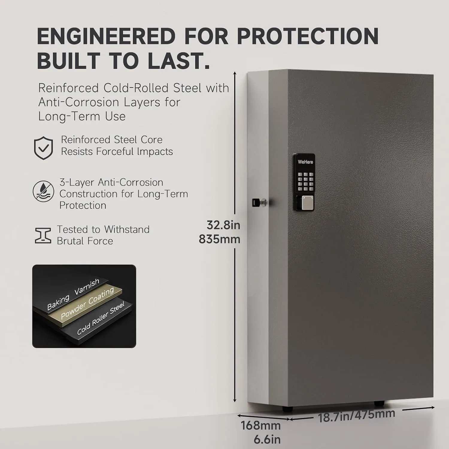 360 Key Lock Box Smart Key Organier Cabinet with Keypad & App for Office