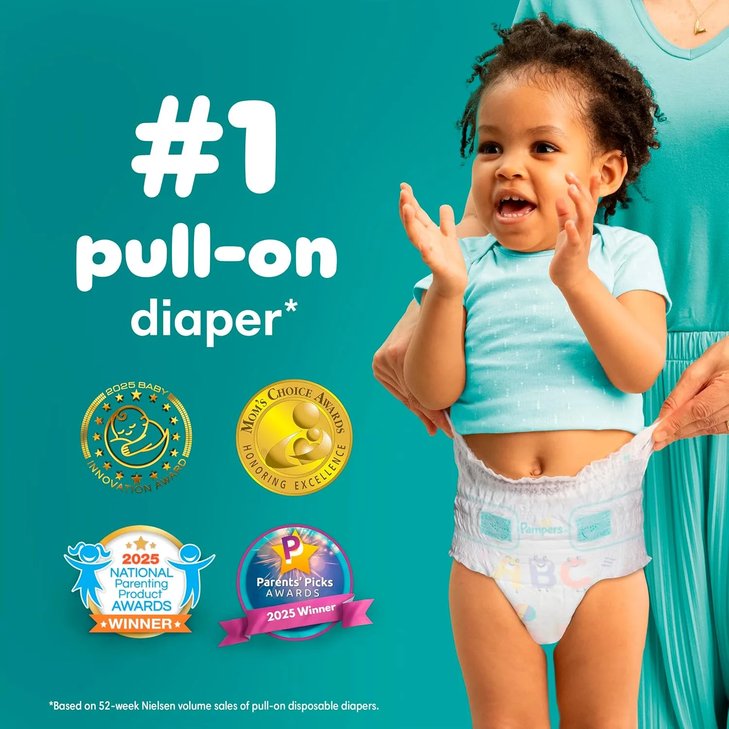 Pampers Diapers - Cruisers 360 - Size 4, 64 Count, up to 100% Leakproof Pull-On Diaper for Active Babies