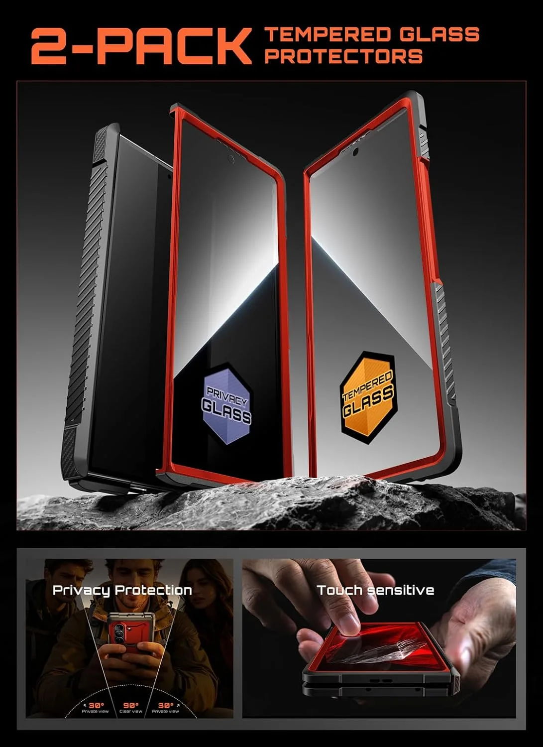 SUPCASE for Galaxy Z Fold 8 Ultra Case, Glass & Privacy Screen, Full Hinge
