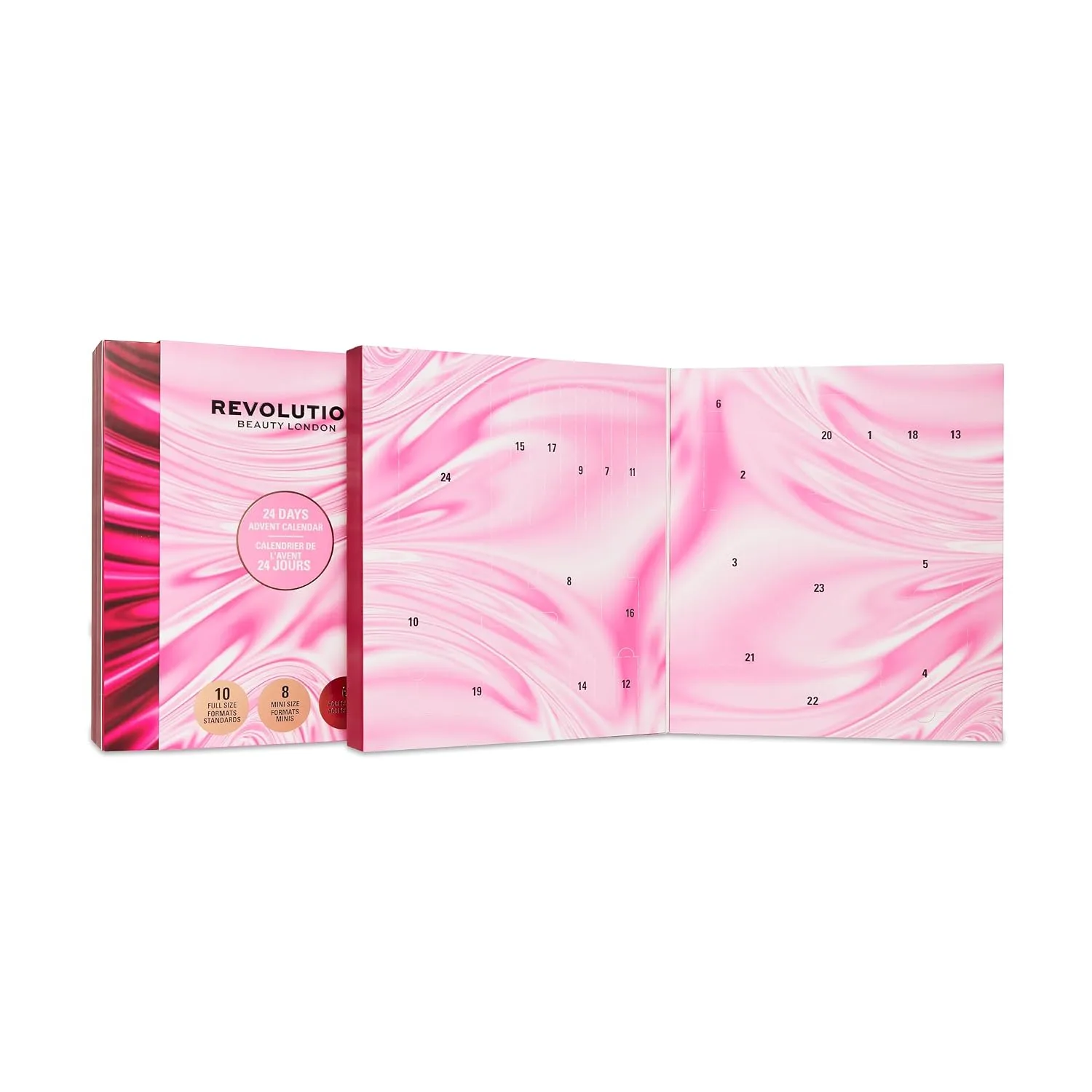 Revolution Beauty London Revolution 24-Day Advent Beauty Calendar 2026, Holiday Makeup Gift Set