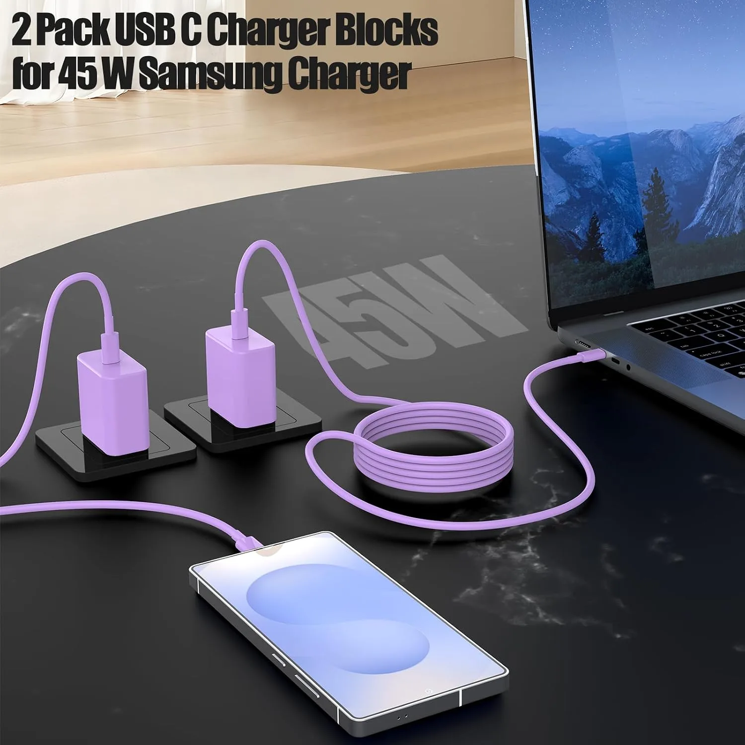45W iPhone 18 17 16 Pro Max Charger Fast Charging with Type C Fast Cable