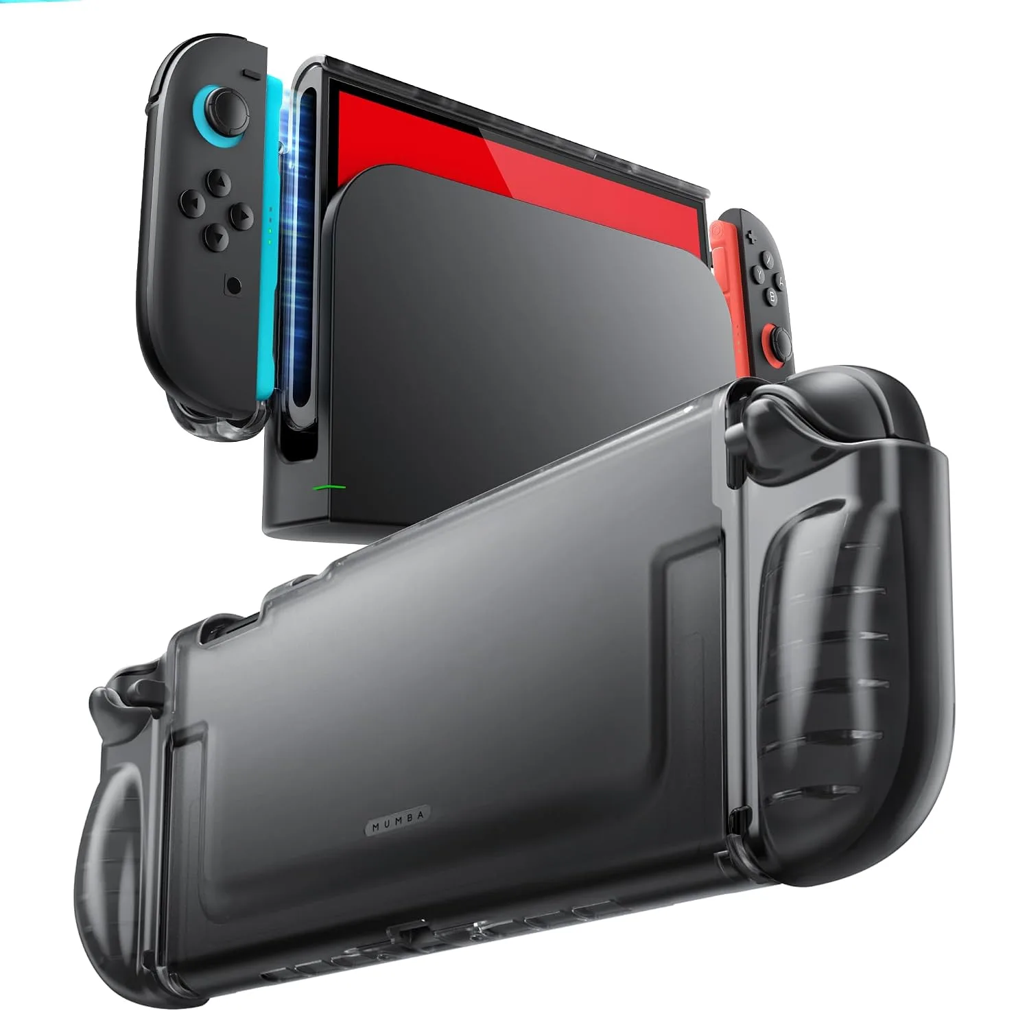 Mumba Clear Case for Nintendo Switch 2, One-Piece Dockable Crystal Protective Cover, Quick-Release Joy-Con, Upgraded Anti-Yellowing, Military-Grade Protection Ultra Slim Shell, FrostBlack