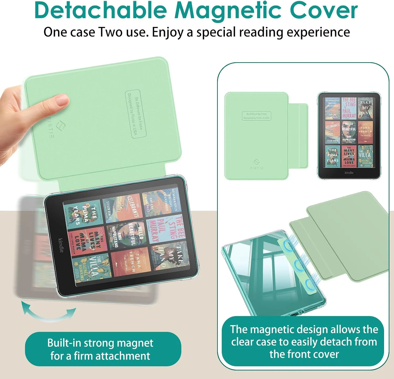Fintie Detachable Case for Kindle Paperwhite 12th Gen 2024/Kindle Colorsoft
