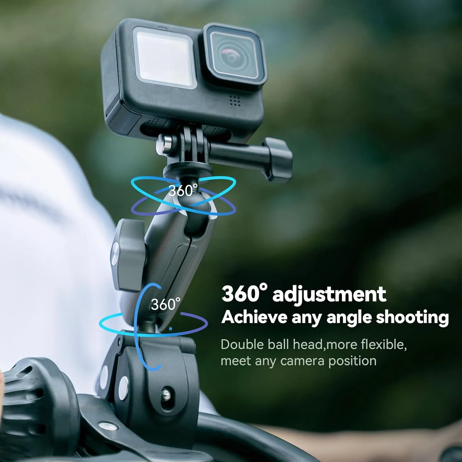 TELESIN° 360 Metal Clamp Mount Dirt Bike Motorcycle Roll Bar Tube Handlebar Mounts Accessories for GoPro 13 12 11 10 9 8 7 Insta360 X3 X4 X5 Go3 Ace Pro 2 DJI Action 4 Osmo Pocket 3 Camera Accessory