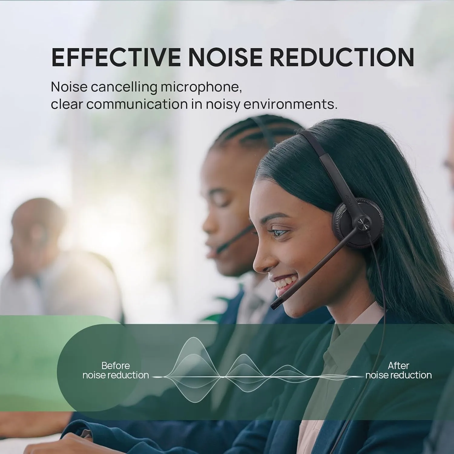 Yealink UH34 Wired Headset,USB-A,Noise Canceling Mic,in-Line Control,On-Ear (Pack of 2)
