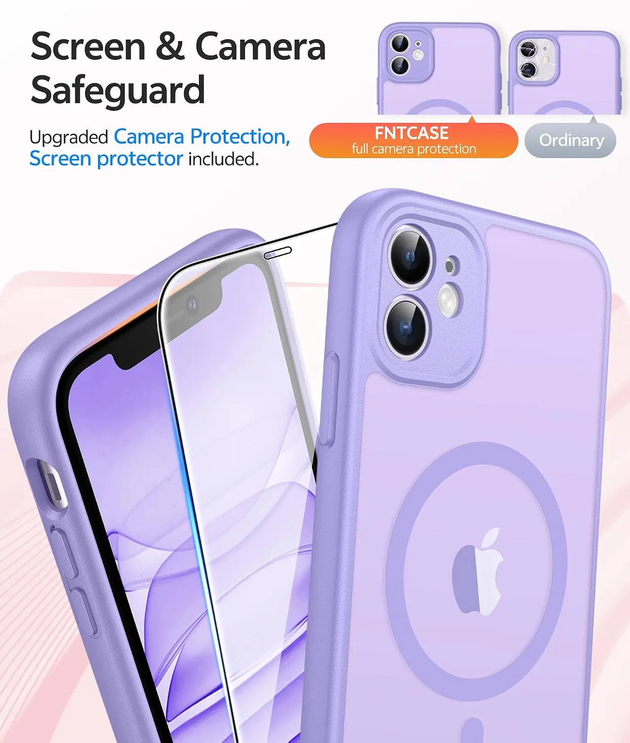 FNTCASE for iPhone 11 Phone Case, Fit for Magsafe, Light Purple