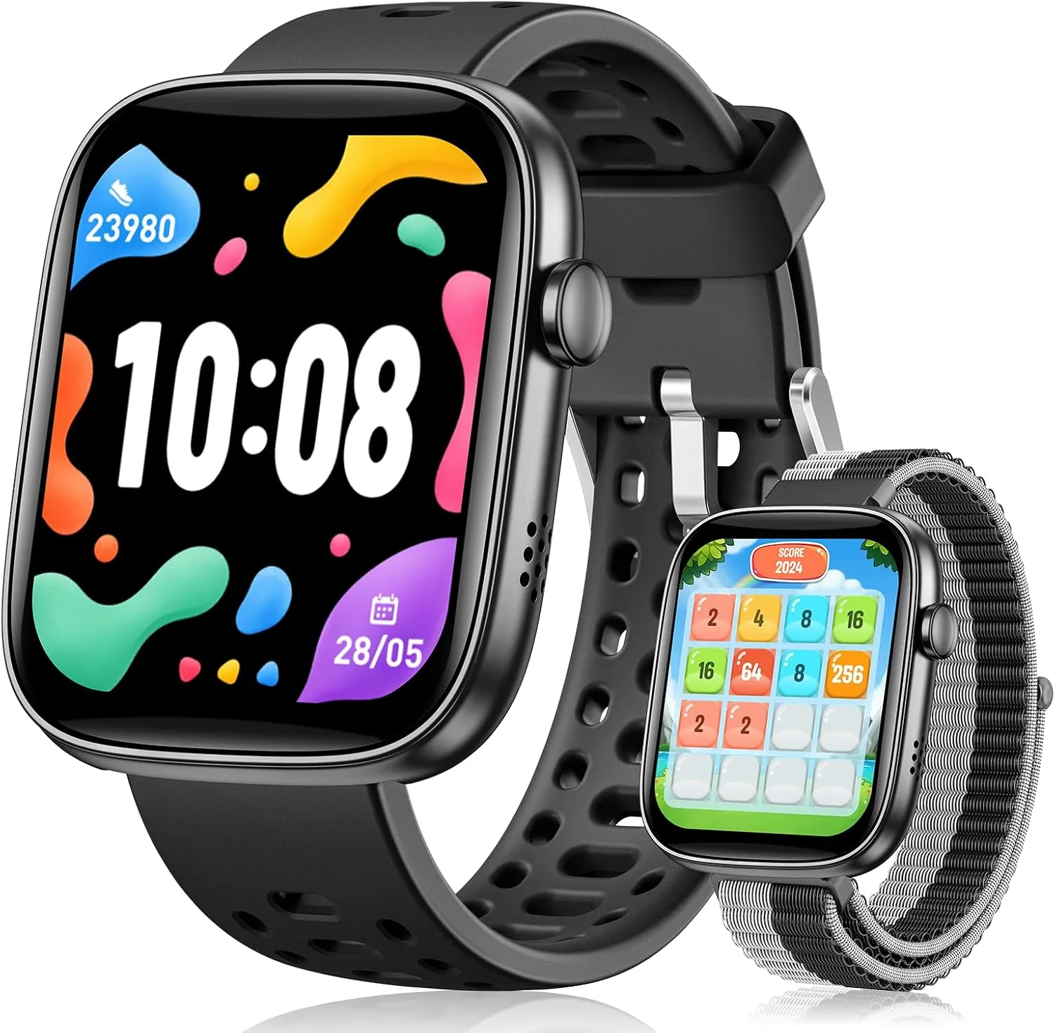 Smart Watch for Kids No Phone Need, Fitness Tracker Watch Puzzle Game 2Band