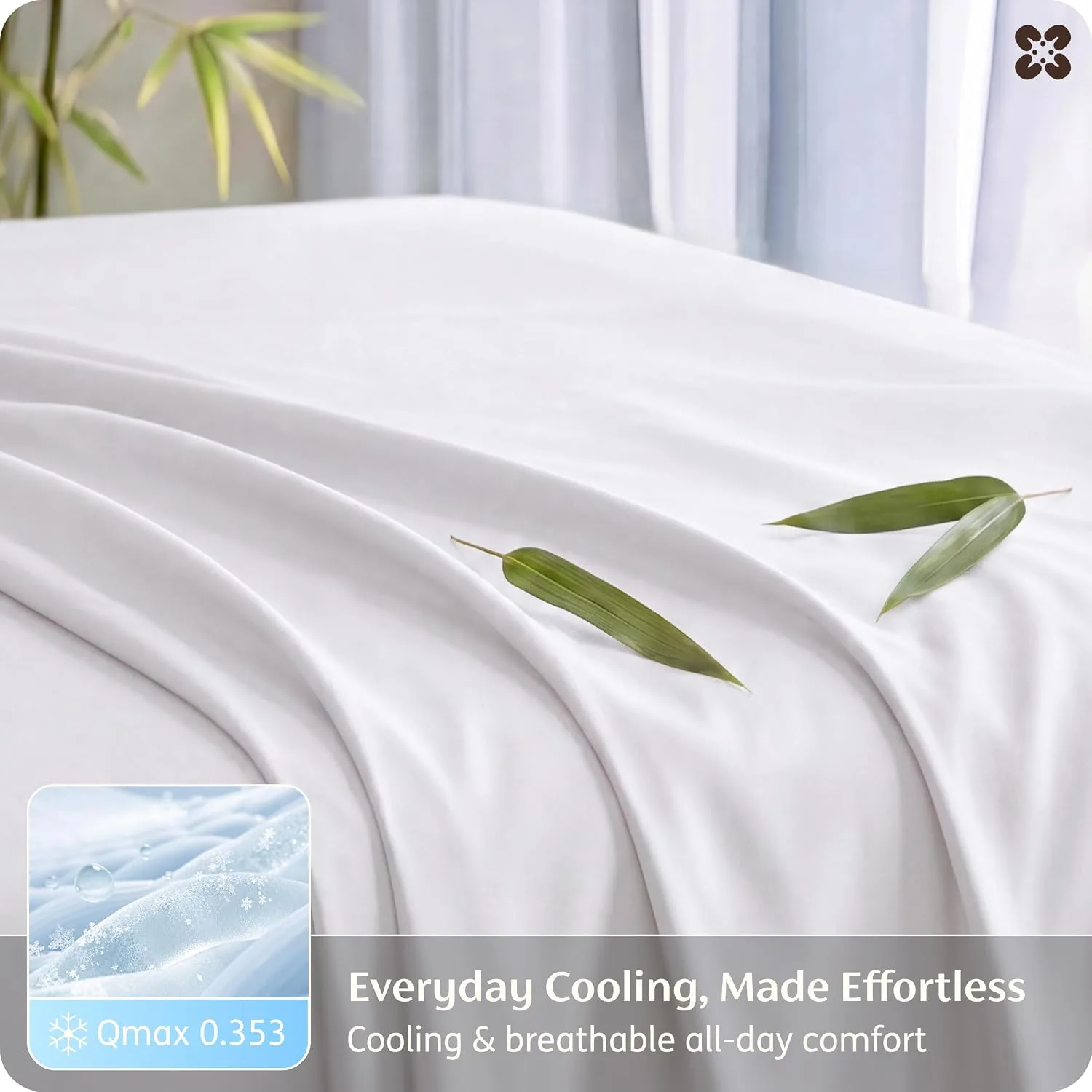 Bedsure PureWoven 100% Rayon Derived from Bamboo, Full Size Sheets, 4 PCS